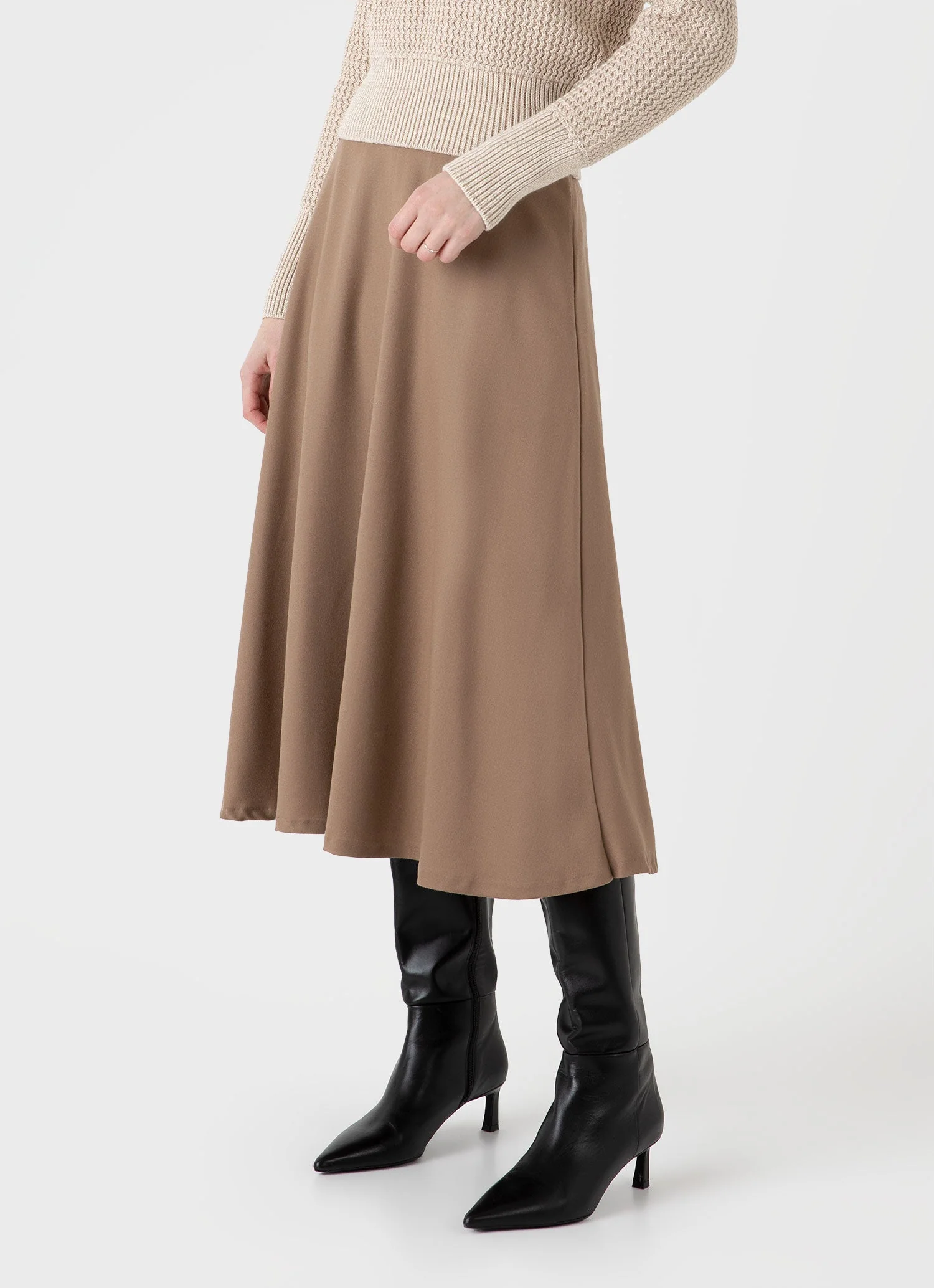 Women's A-line Skirt in Light Camel - Image 2