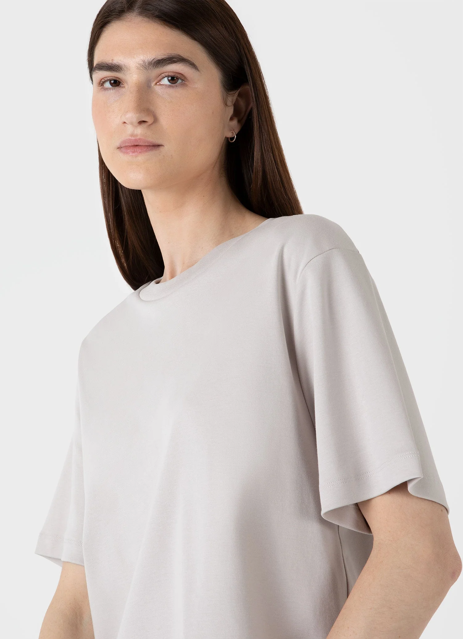 Women's Boxy Heavyweight T-shirt in Putty - Image 4