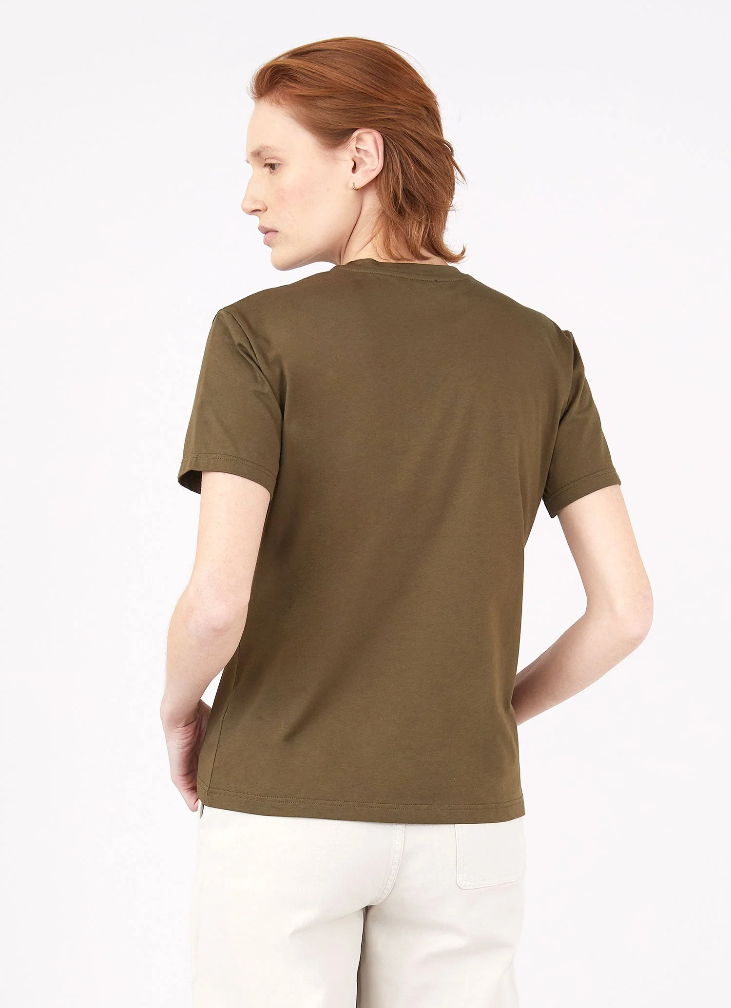 Women's Boy Fit T-shirt in Dark Moss - Image 2