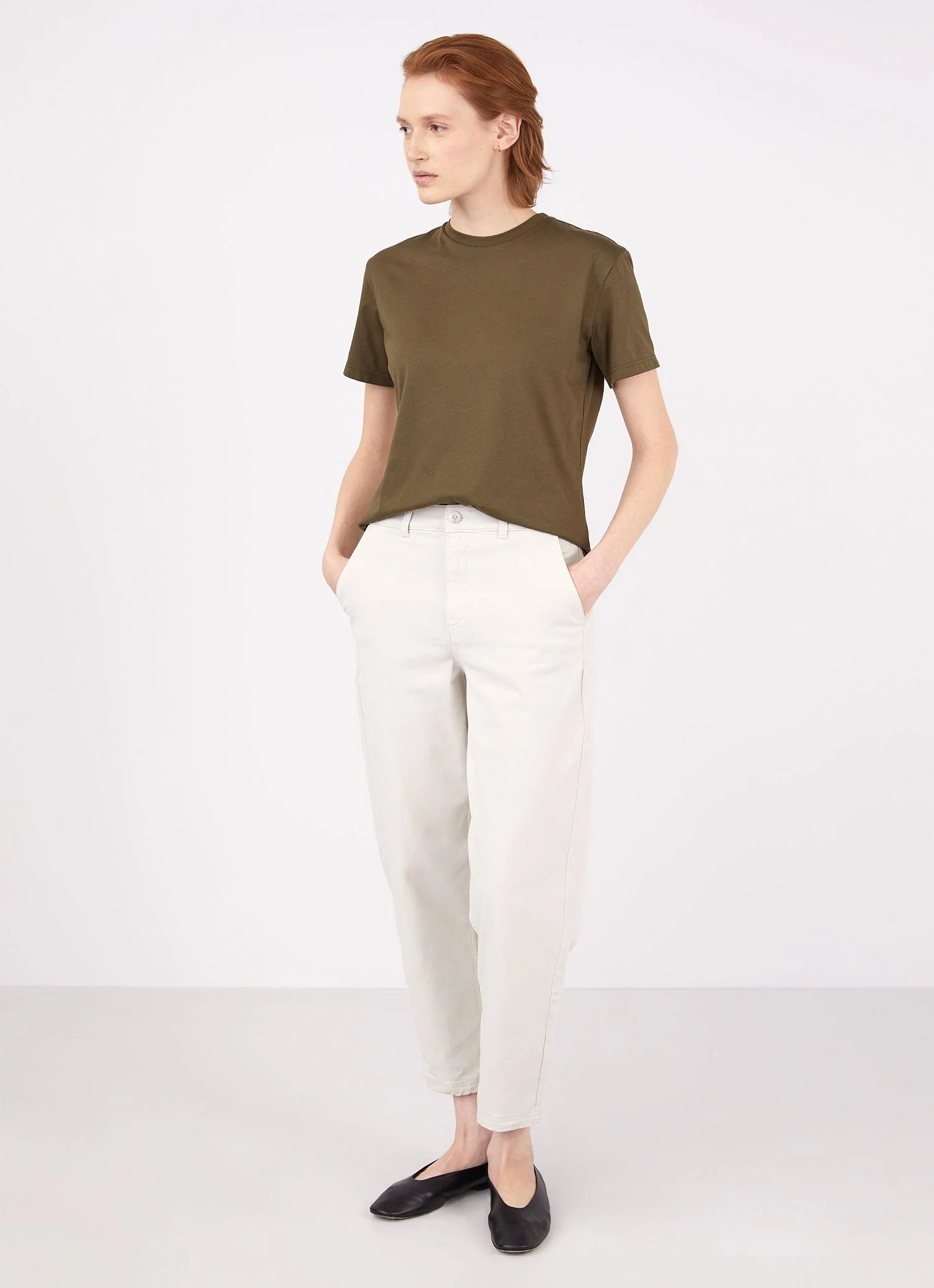 Women's Boy Fit T-shirt in Dark Moss - Image 4