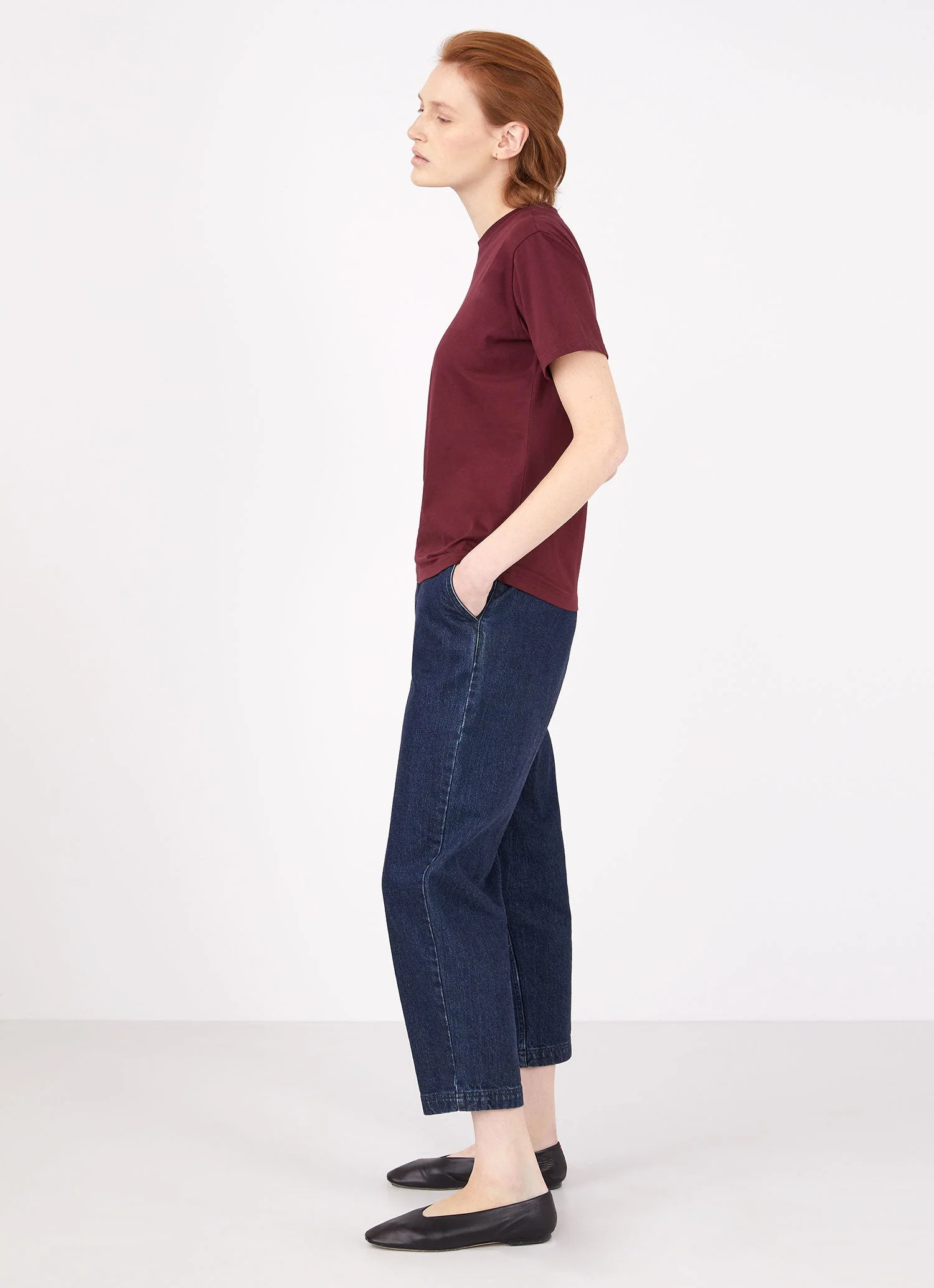 Women's Boy Fit T-shirt in Port - Image 3