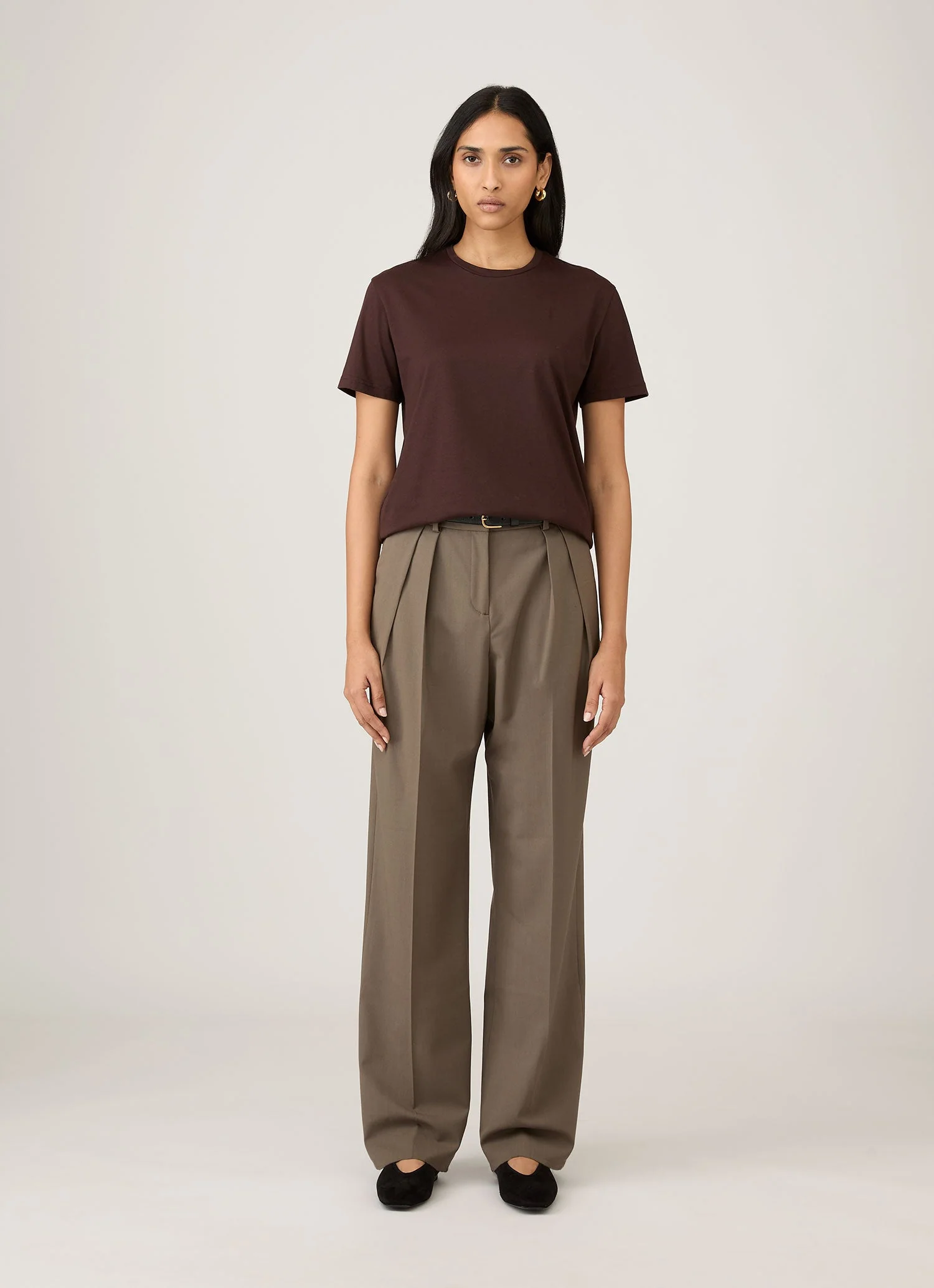 Women's Boy Fit T-shirt in Truffle - Image 2