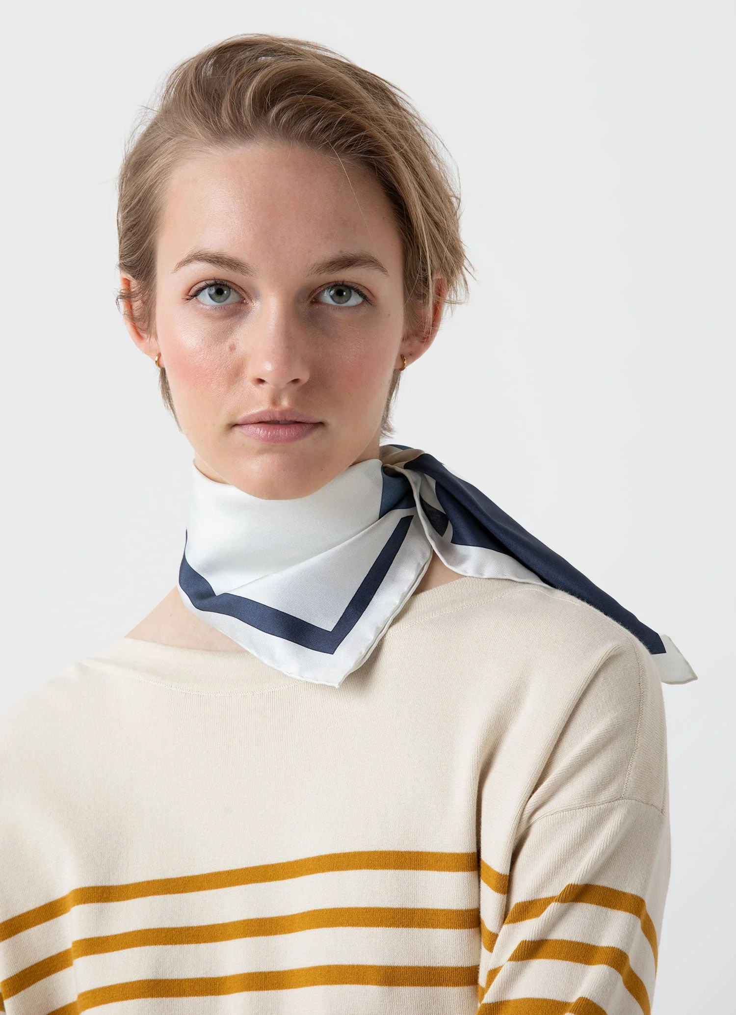 Women's Breton Stripe Jumper in Ecru/Cider - Image 2