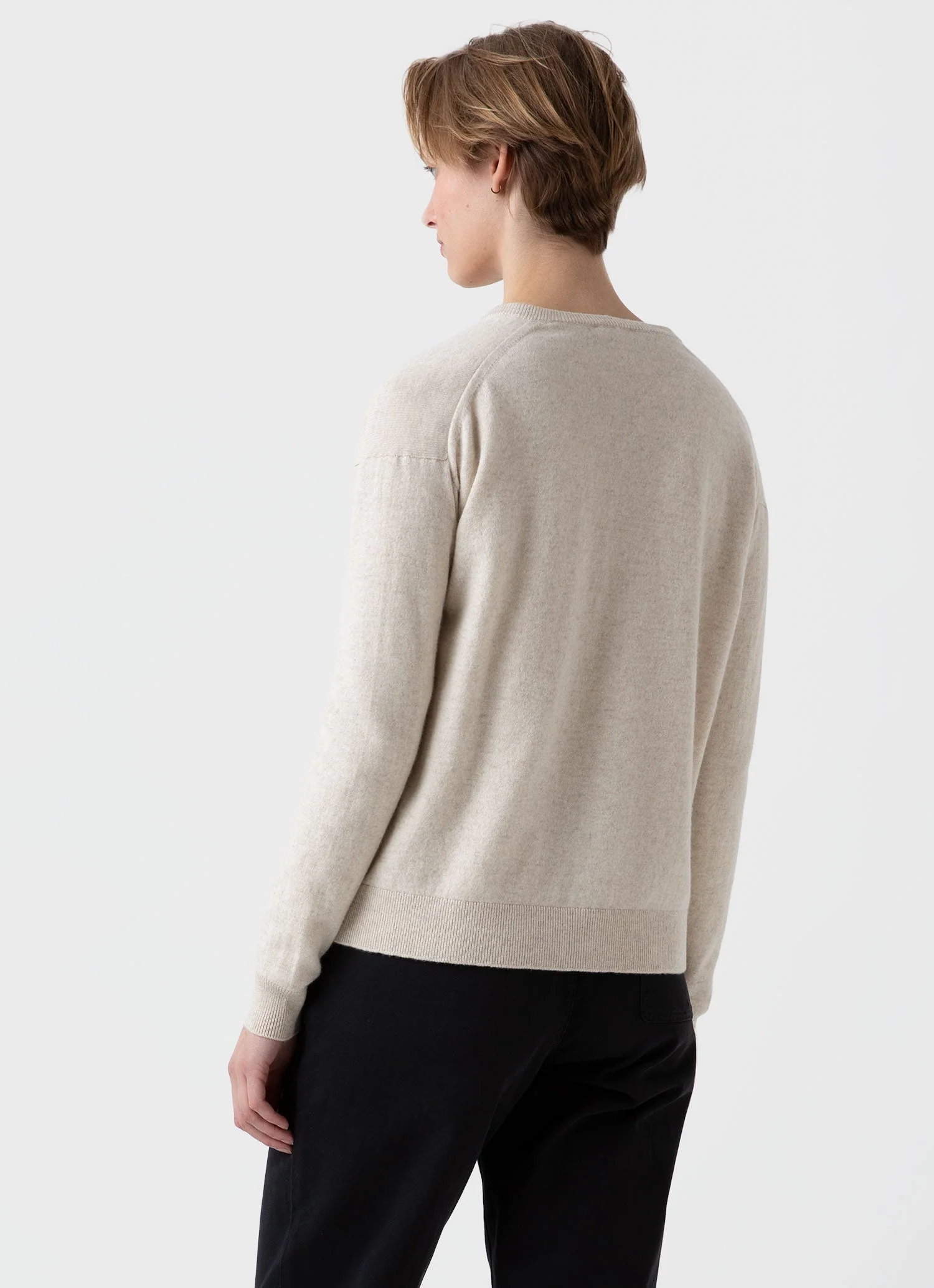 Women's Cashmere Cardigan in Natural Ecru - Image 3