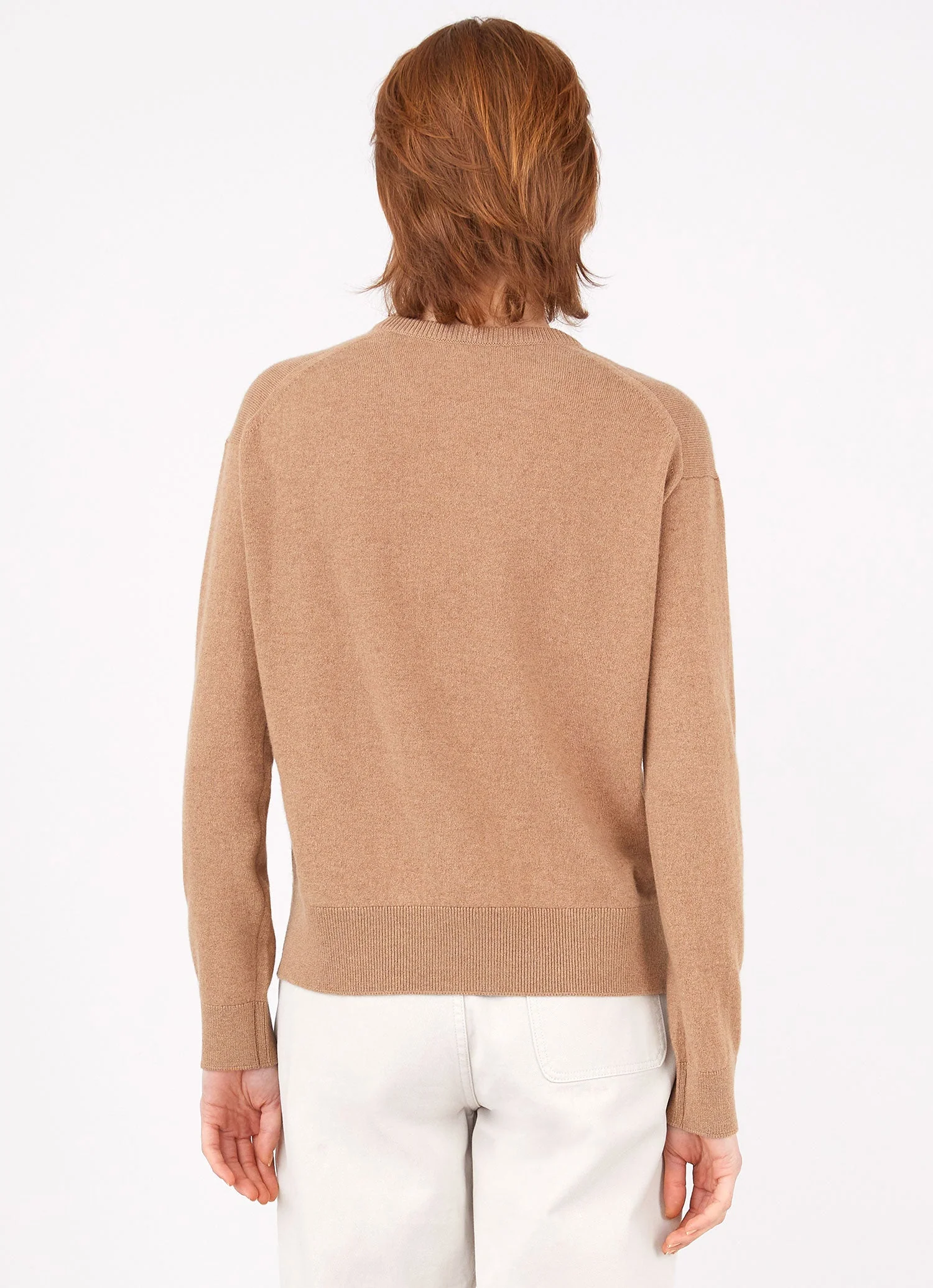 Women's Cashmere Crew Neck Jumper in Camel - Image 4