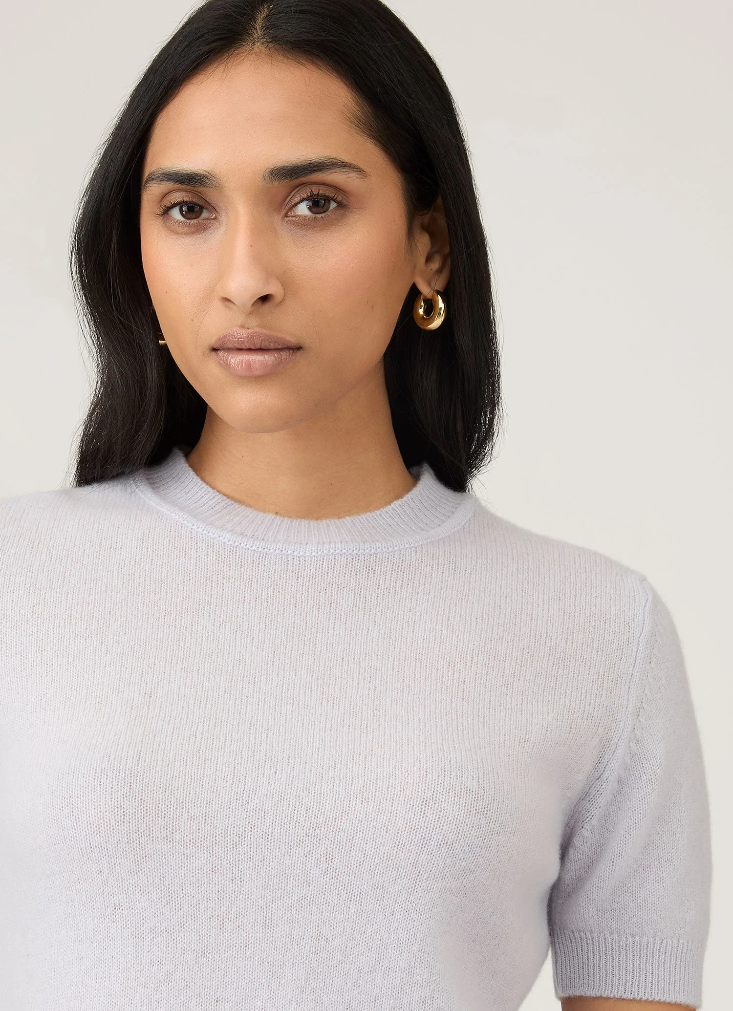 Women's Cashmere T-Shirt in Ice Blue - Image 4