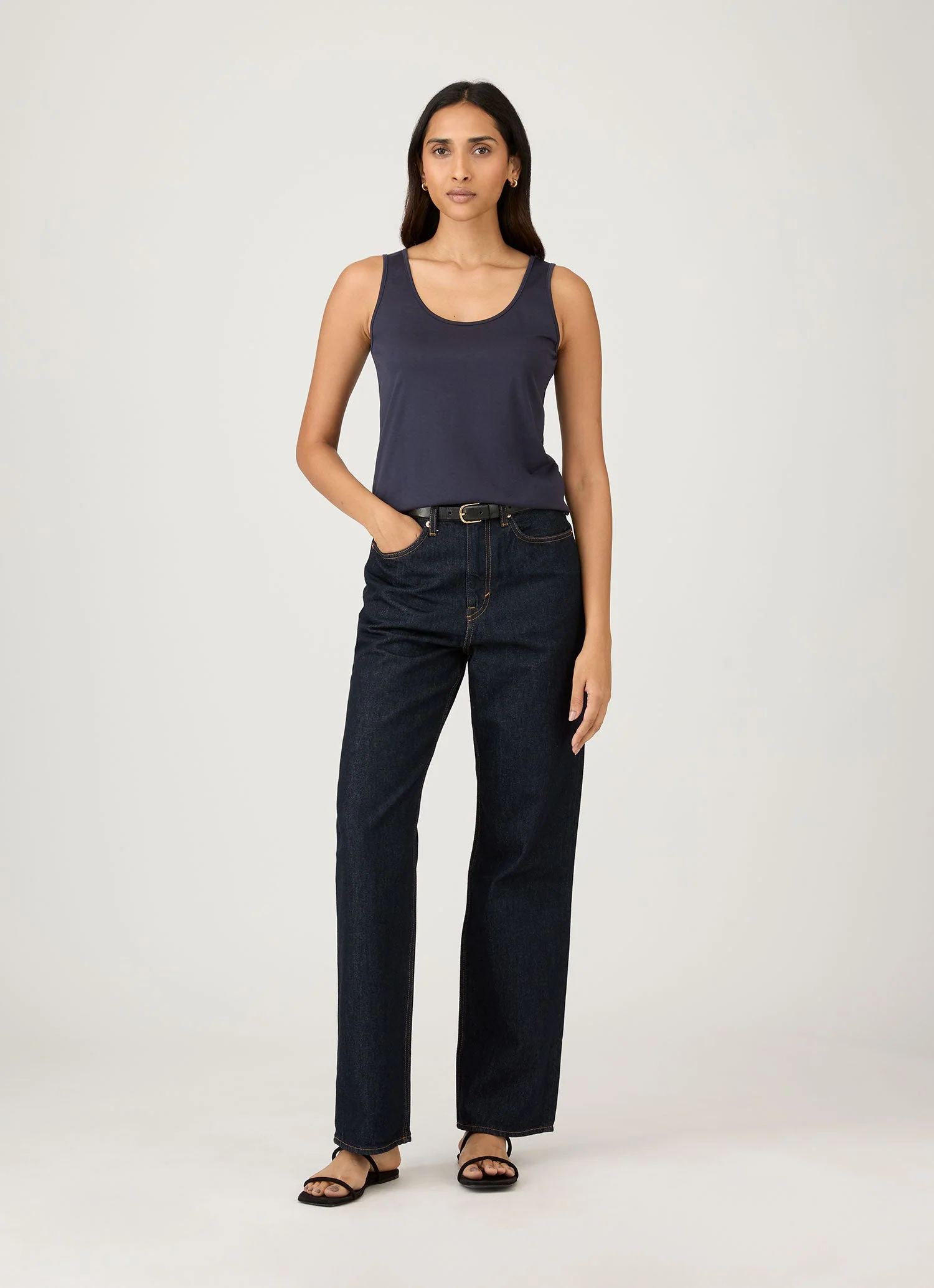 Women's Classic Vest in Navy - Image 2