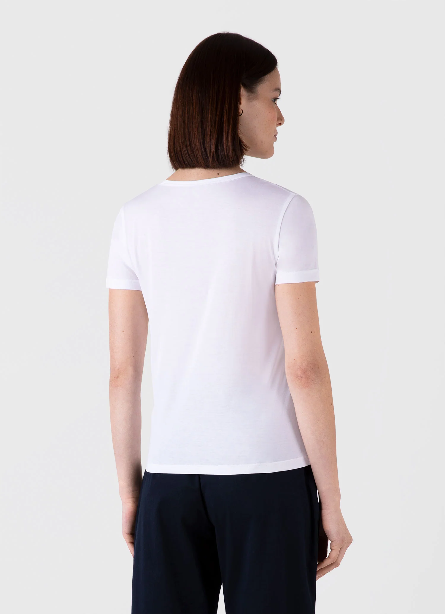 Women's Classic Scoop Neck T-shirt in White - Image 3