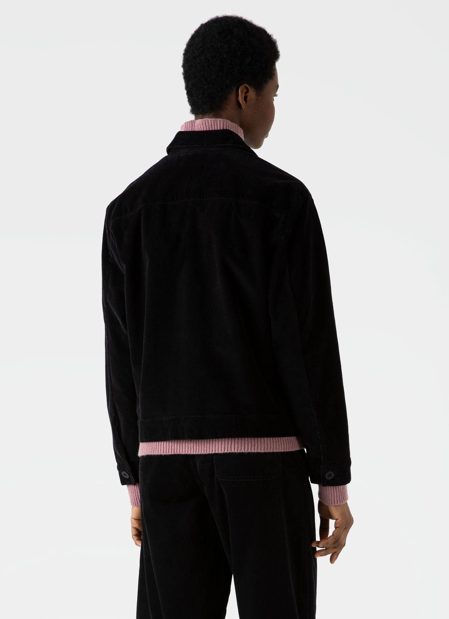 Women's Corduroy Boxy Jacket in Black - Image 4