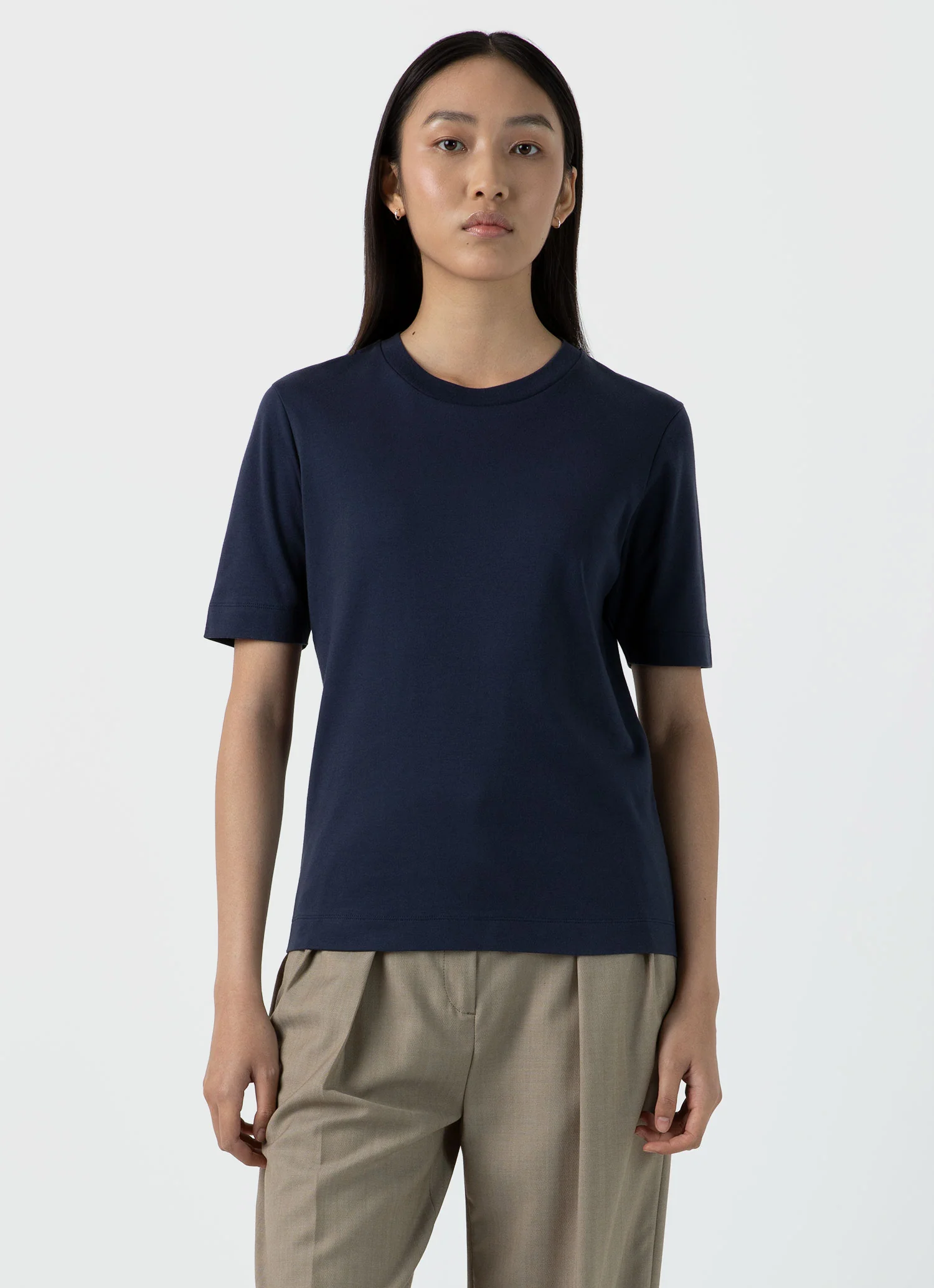 Women's Mid Sleeve T-shirt in Navy - Image 3