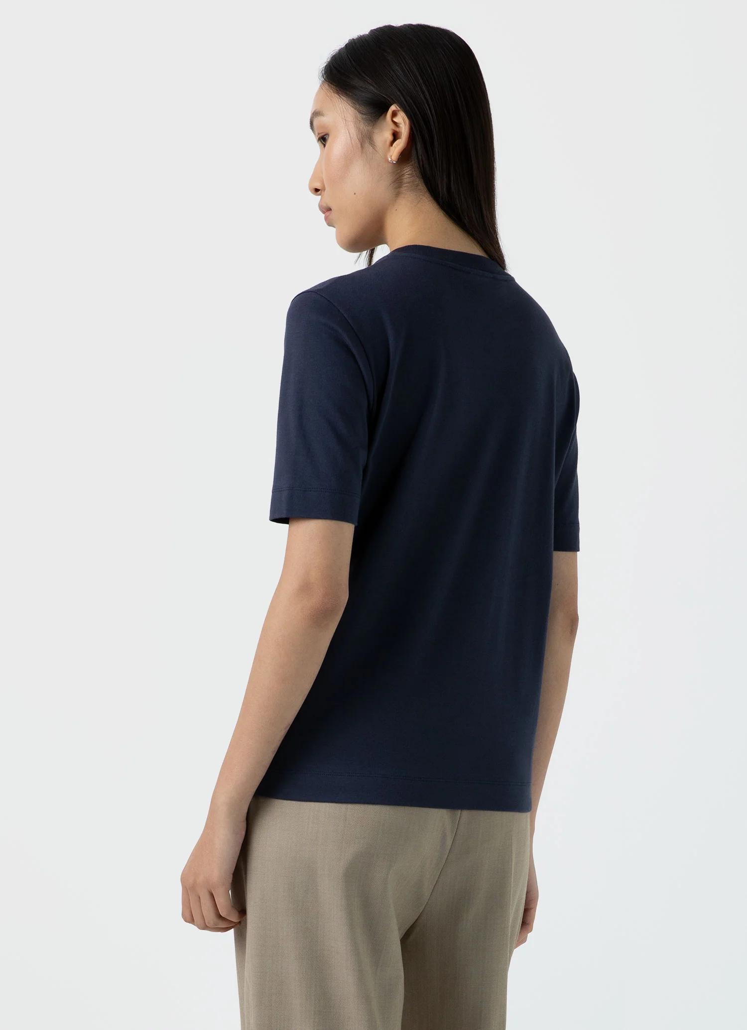 Women's Mid Sleeve T-shirt in Navy - Image 4