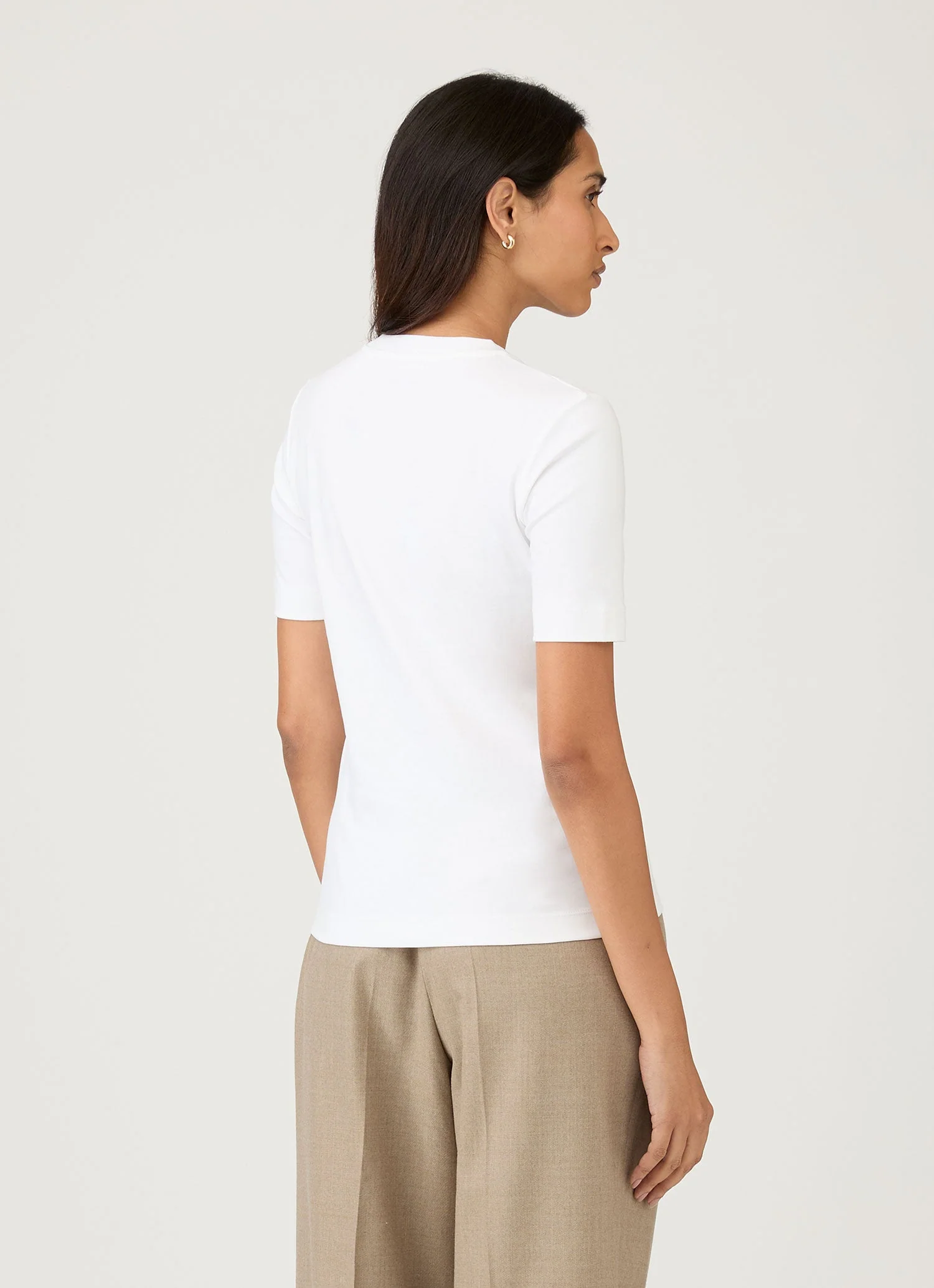Women's Mid Sleeve T-shirt in White - Image 3