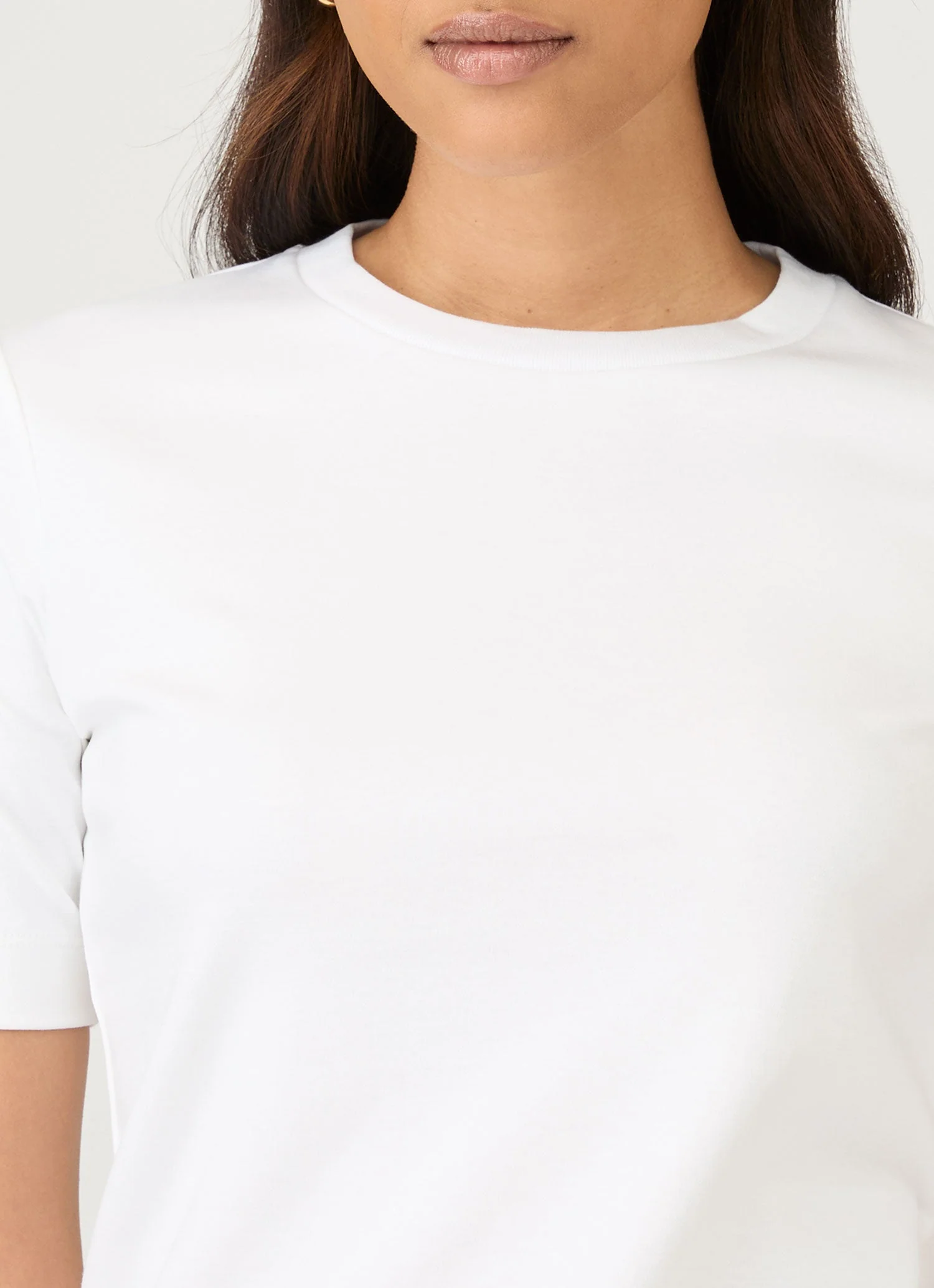 Women's Mid Sleeve T-shirt in White - Image 4