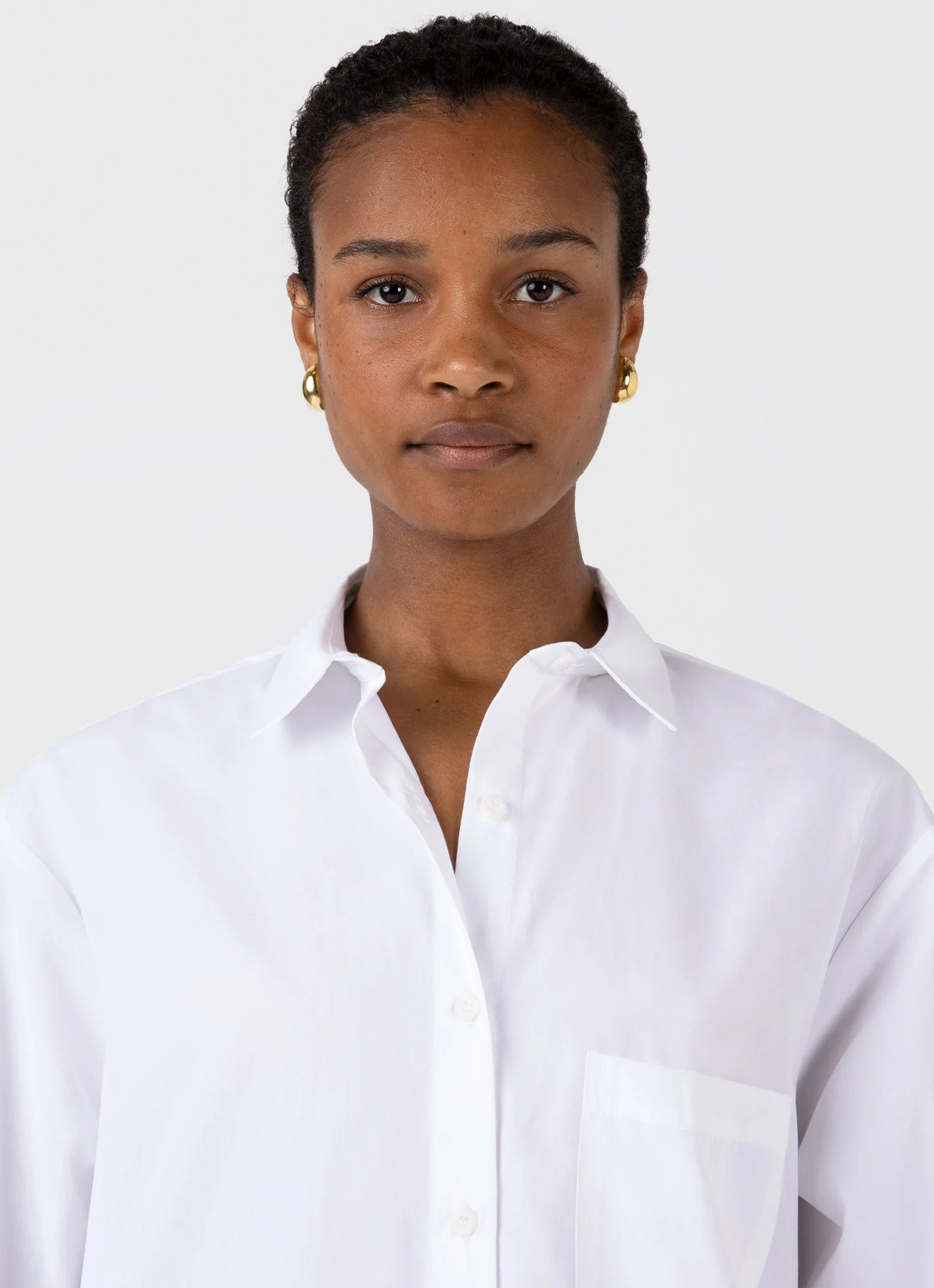 Women's Cotton Poplin Shirt Dress in White - Image 4