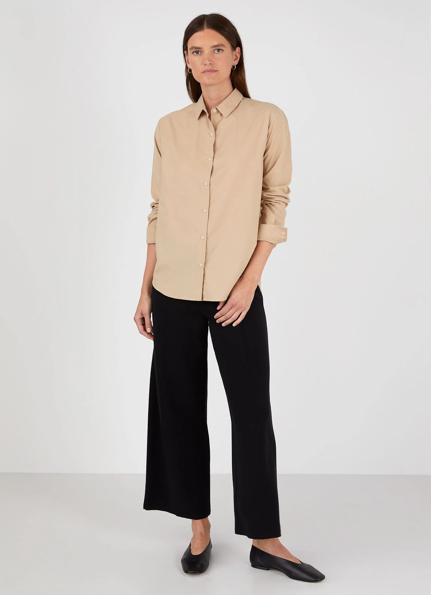 Women's Cotton Shirt in Stone