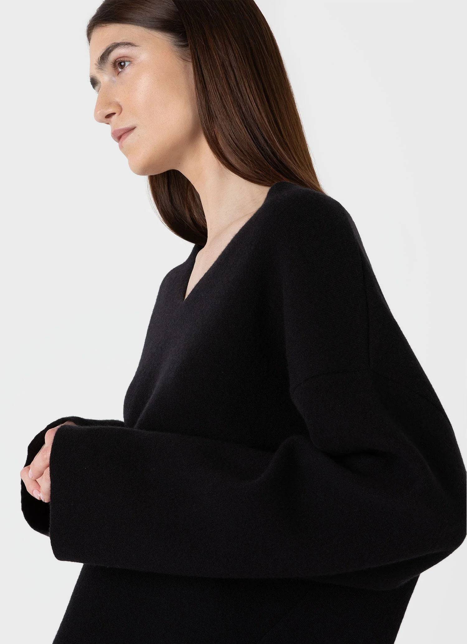 Women's Double Faced Jumper in Black - Image 4