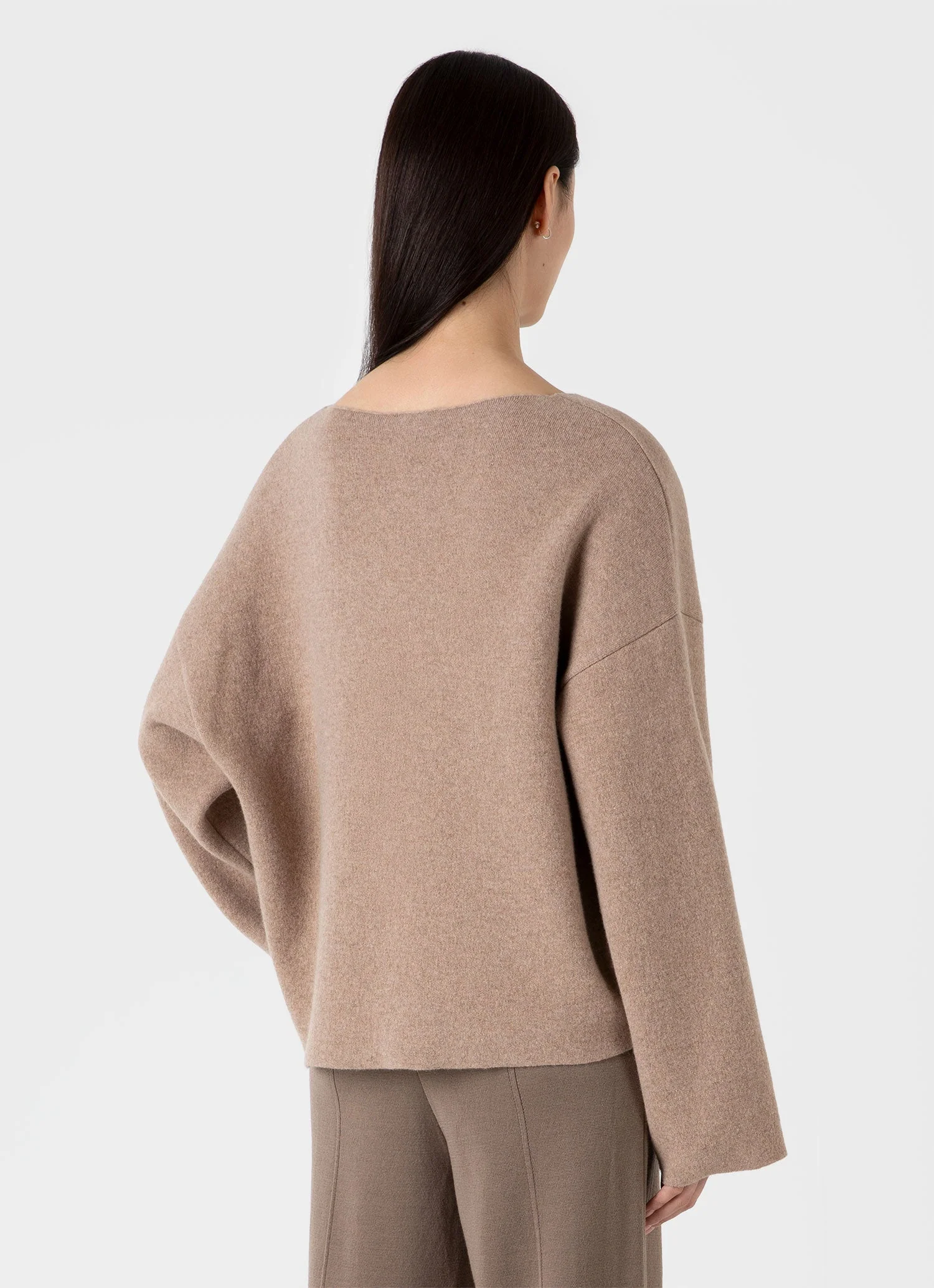 Women's Double Faced Jumper in Oatmeal Melange - Image 3