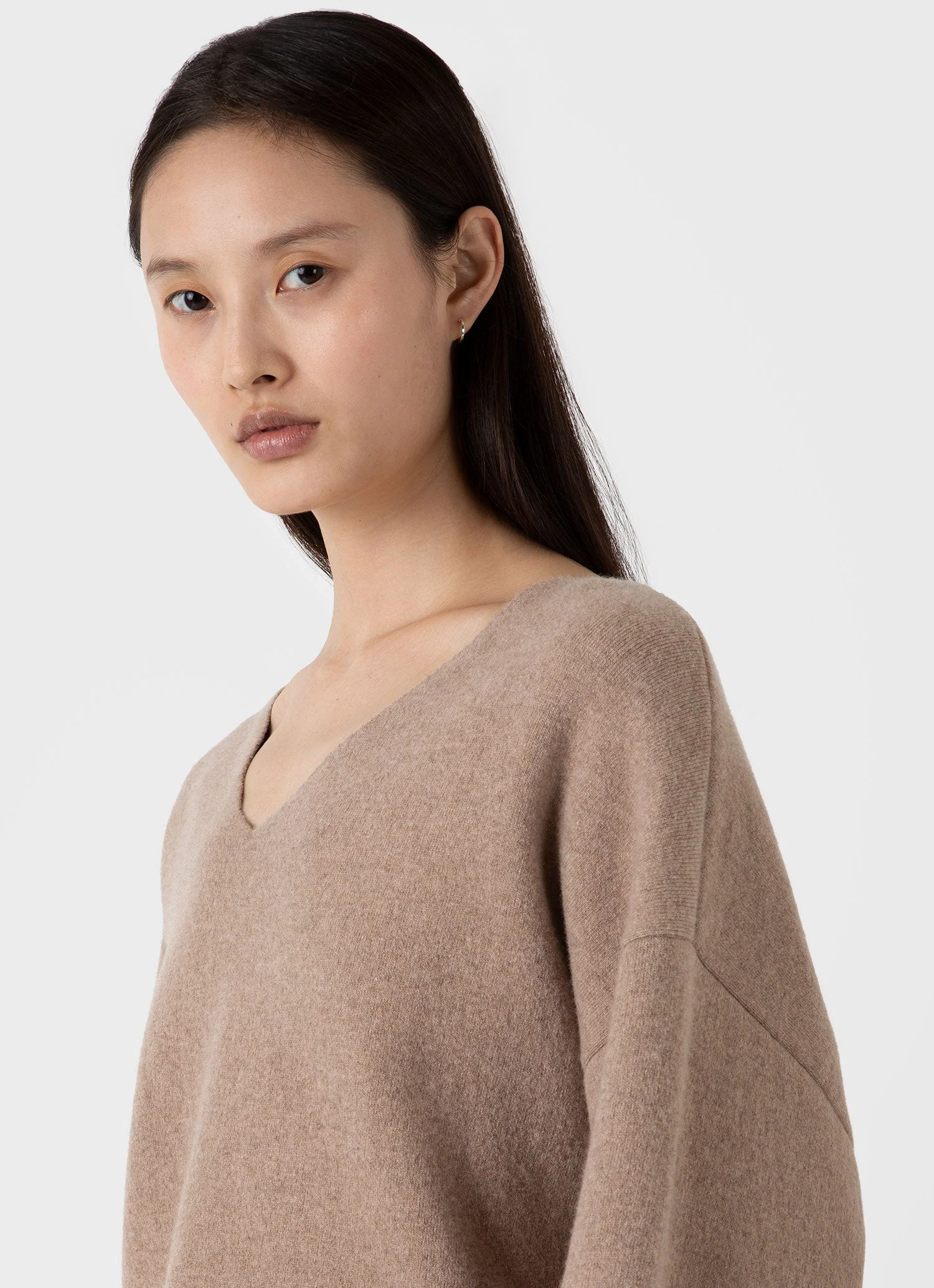 Women's Double Faced Jumper in Oatmeal Melange - Image 4