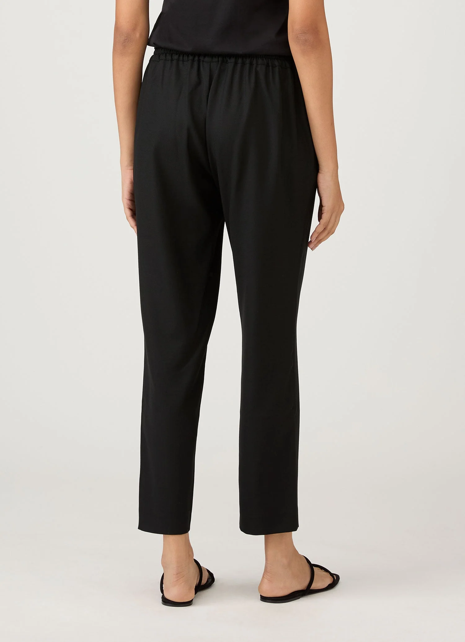 Women's Drawstring Tapered Trouser in Black - Image 3
