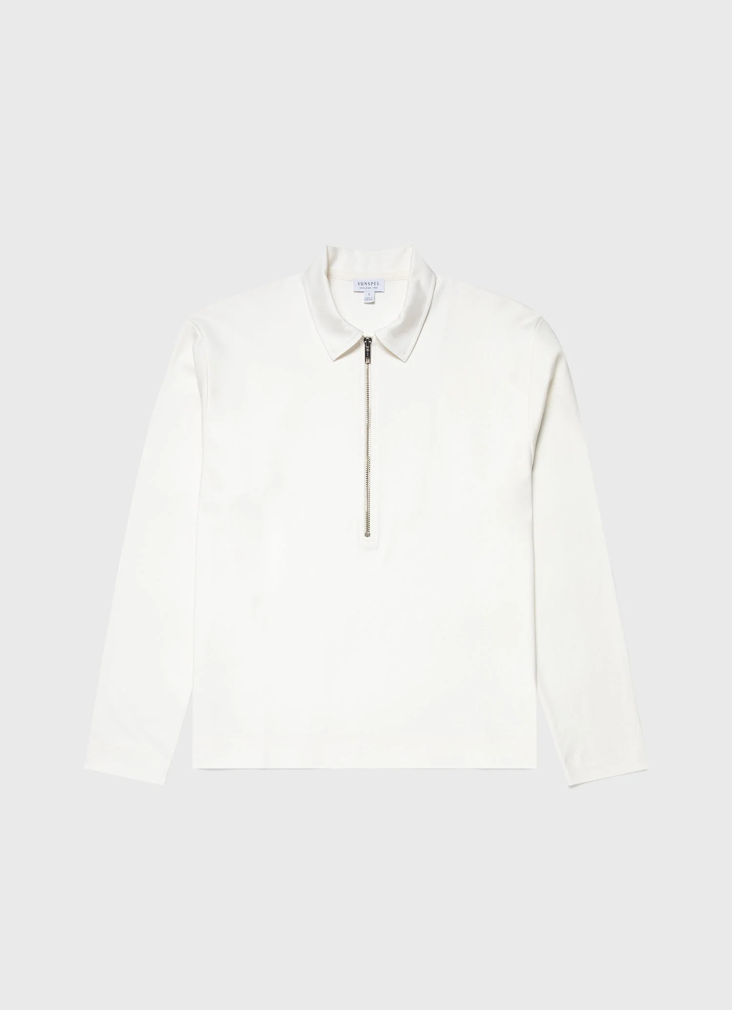 Women's Jersey Polo Top in Ecru - Image 5