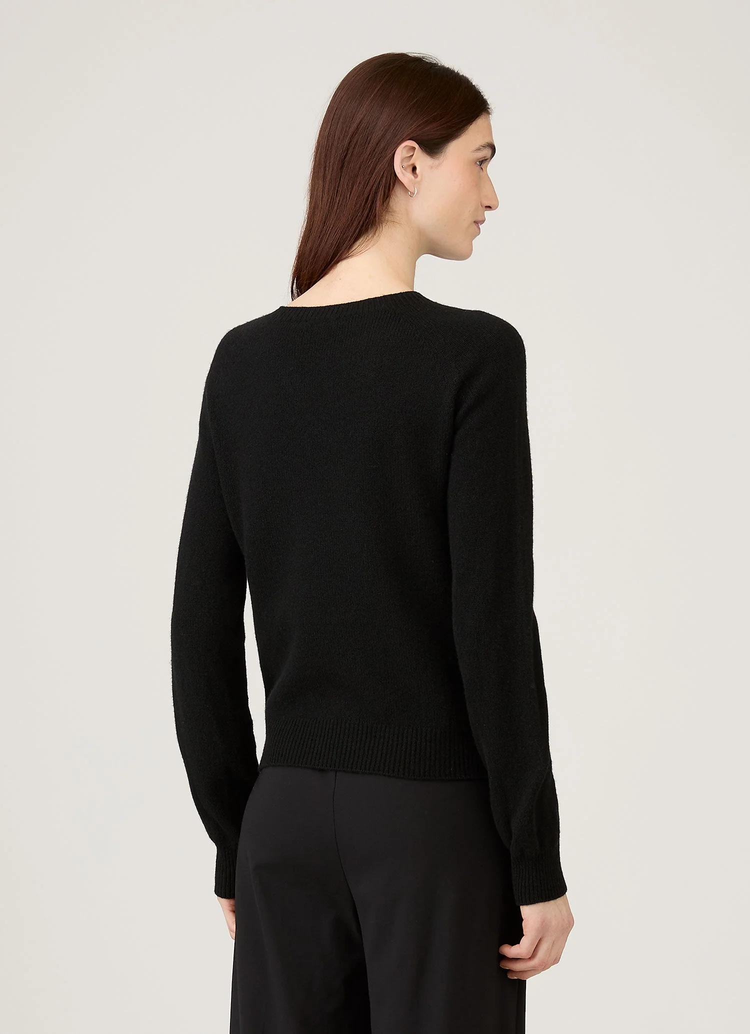 Women's Lambswool Crew Neck Jumper in Black - Image 3