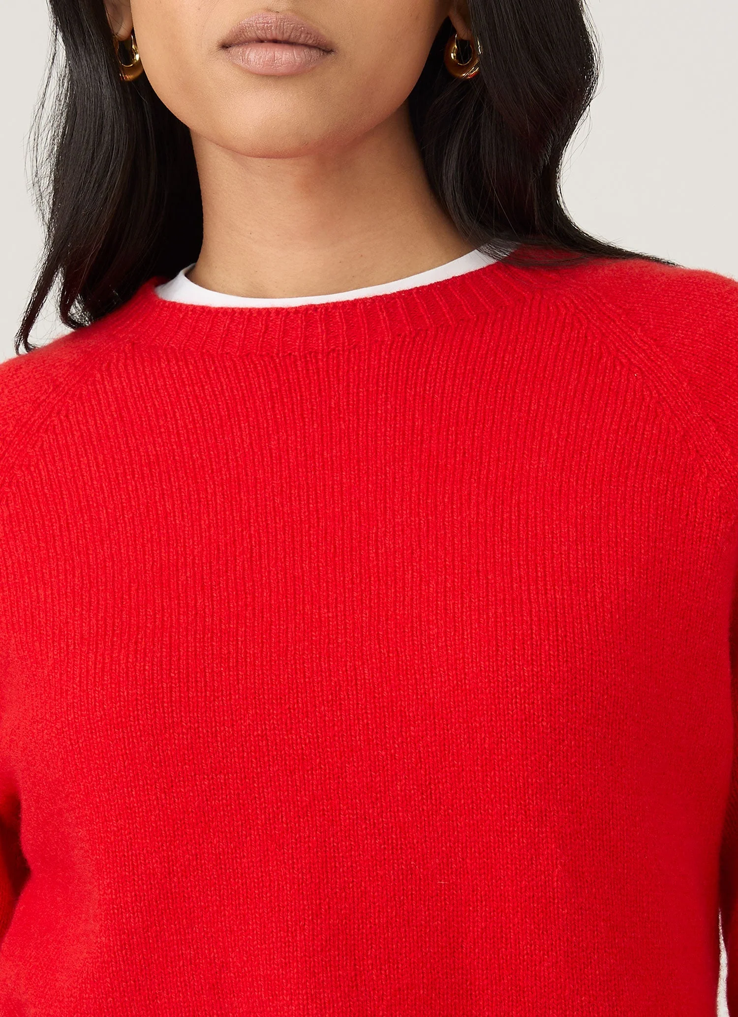 Women's Lambswool Crew Neck Jumper in Bright Red - Image 4