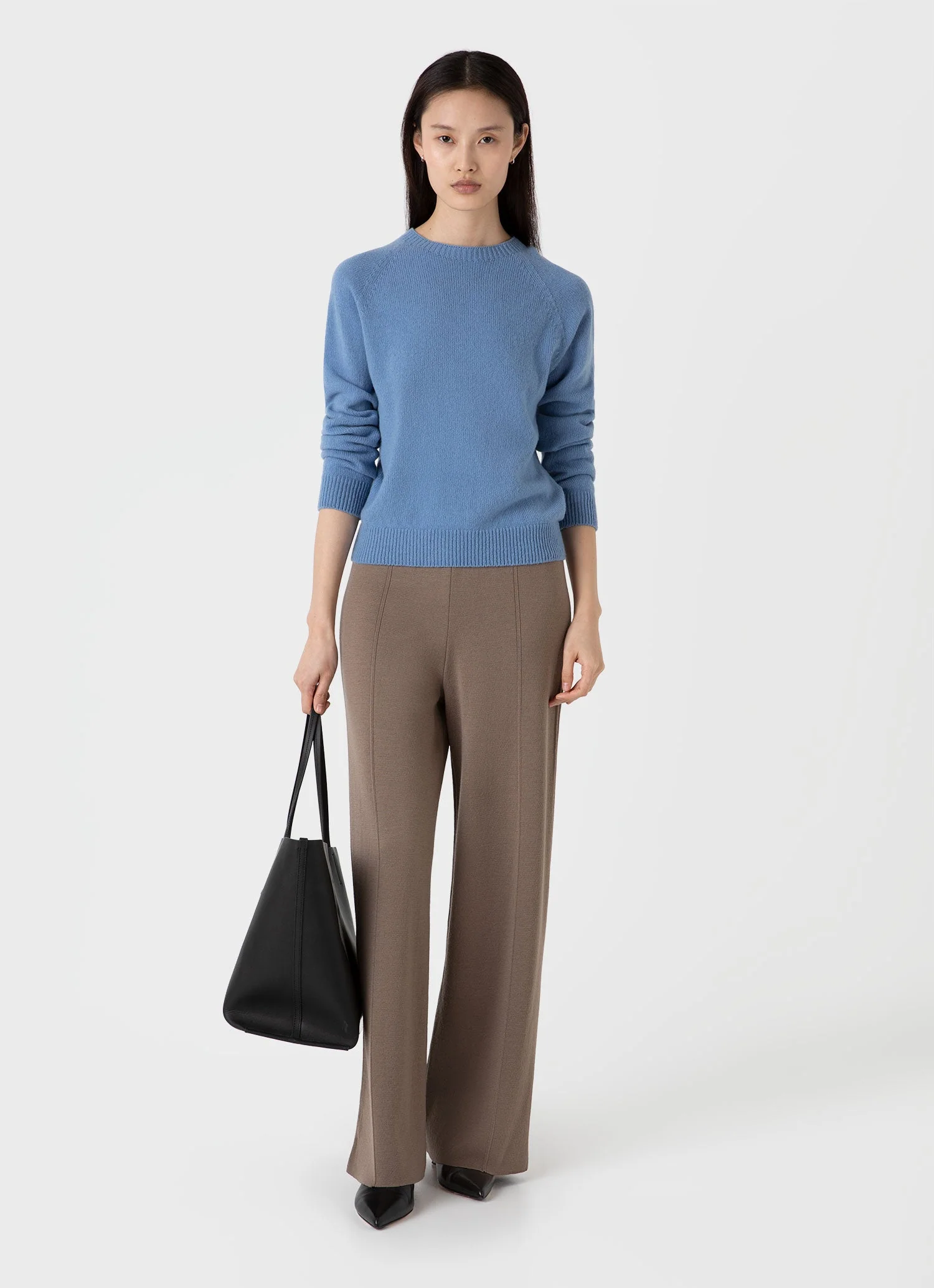 Women's Lambswool Crew Neck Jumper in Cornflower - Image 2
