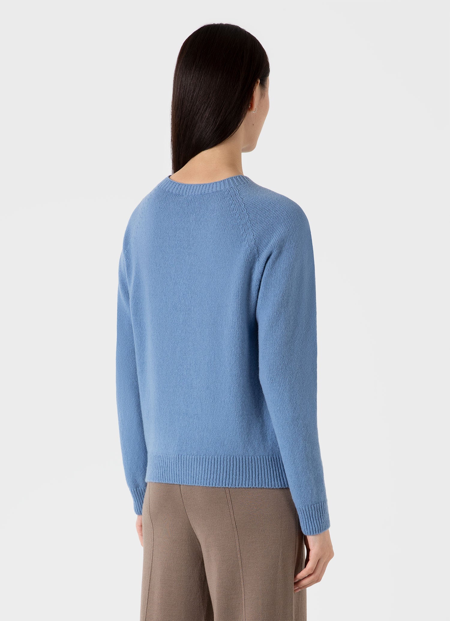 Women's Lambswool Crew Neck Jumper in Cornflower - Image 3