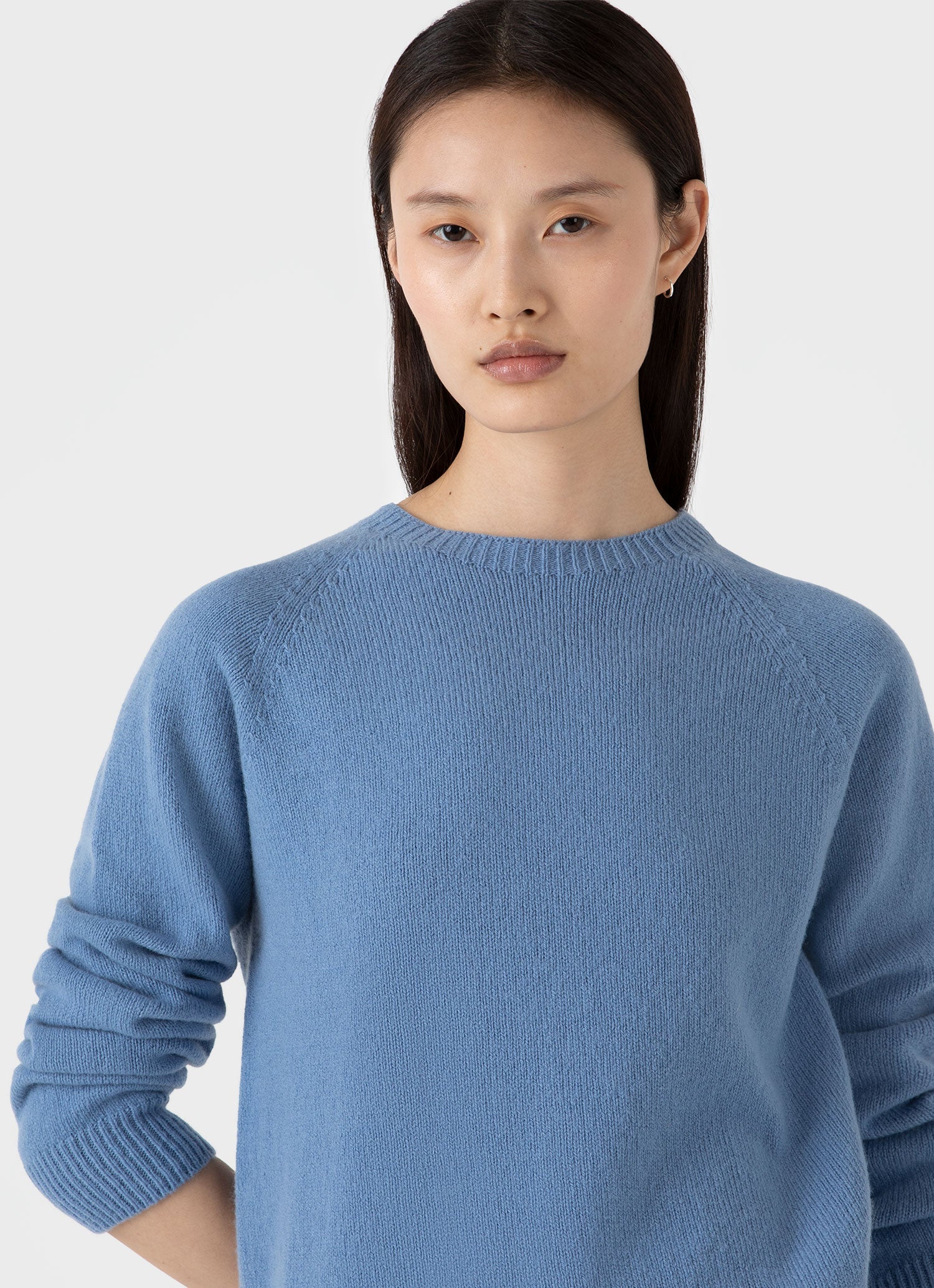 Women's Lambswool Crew Neck Jumper in Cornflower - Image 4