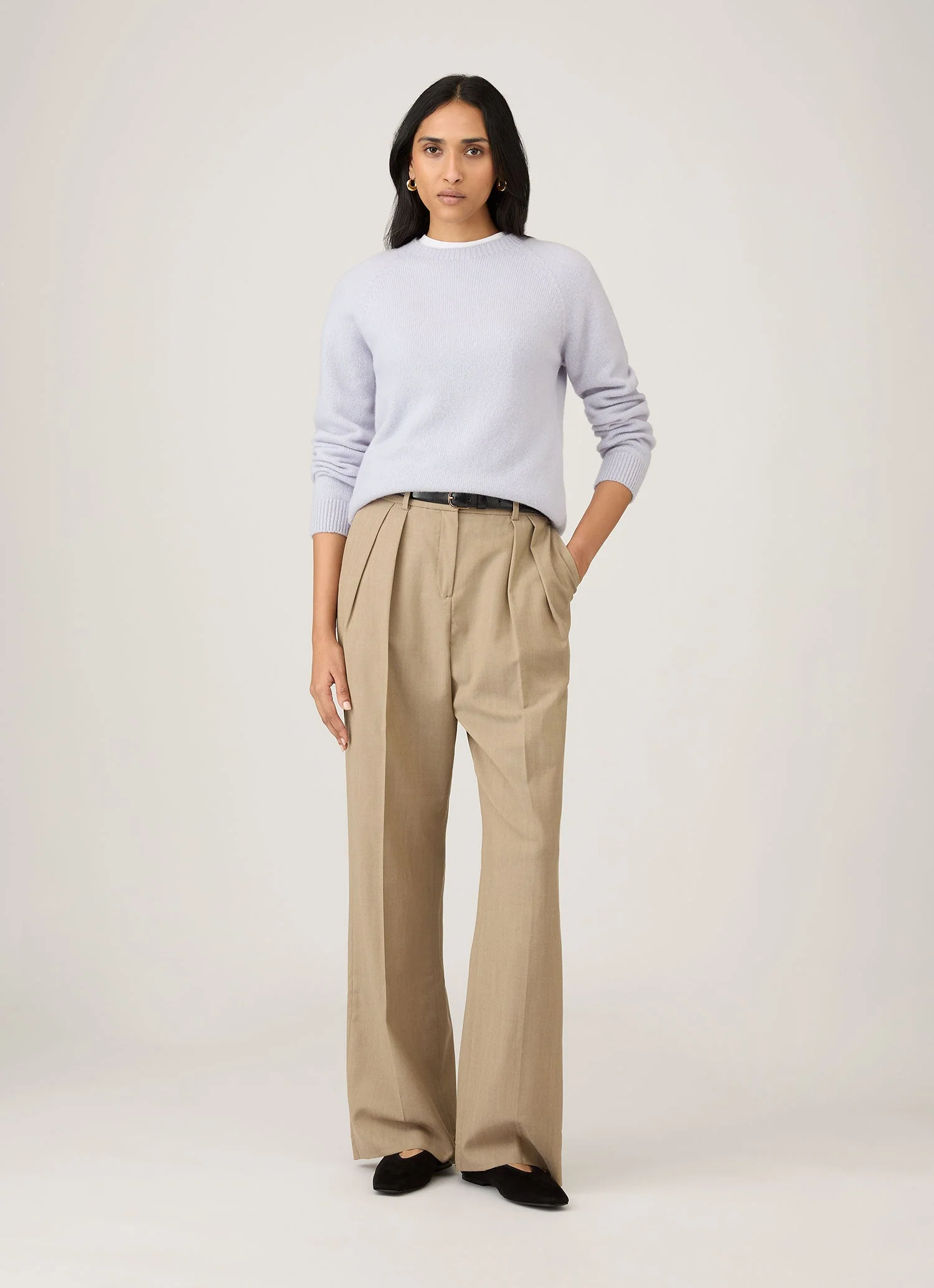 Women's Lambswool Crew Neck Jumper in Ice Blue - Image 2