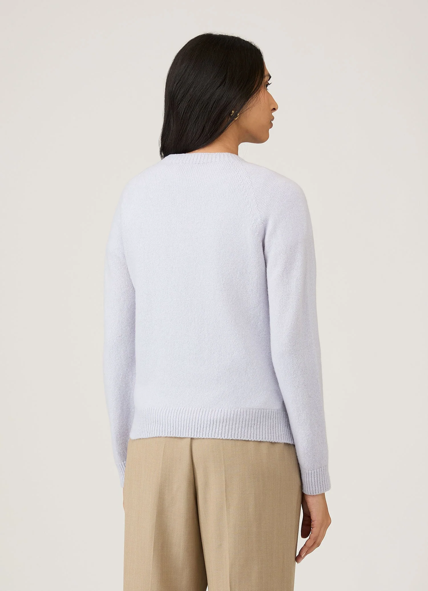 Women's Lambswool Crew Neck Jumper in Ice Blue - Image 3