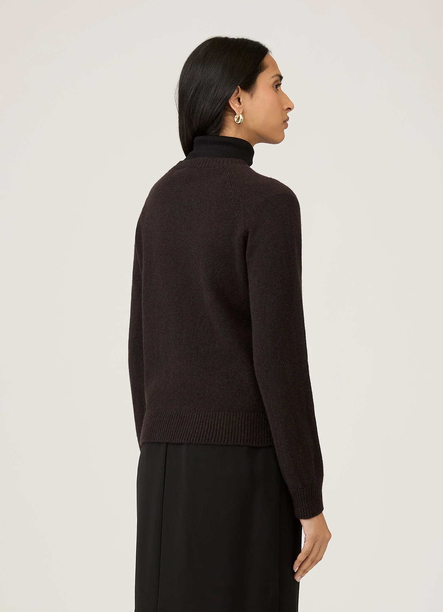 Women's Lambswool Crew Neck Jumper in Truffle - Image 3