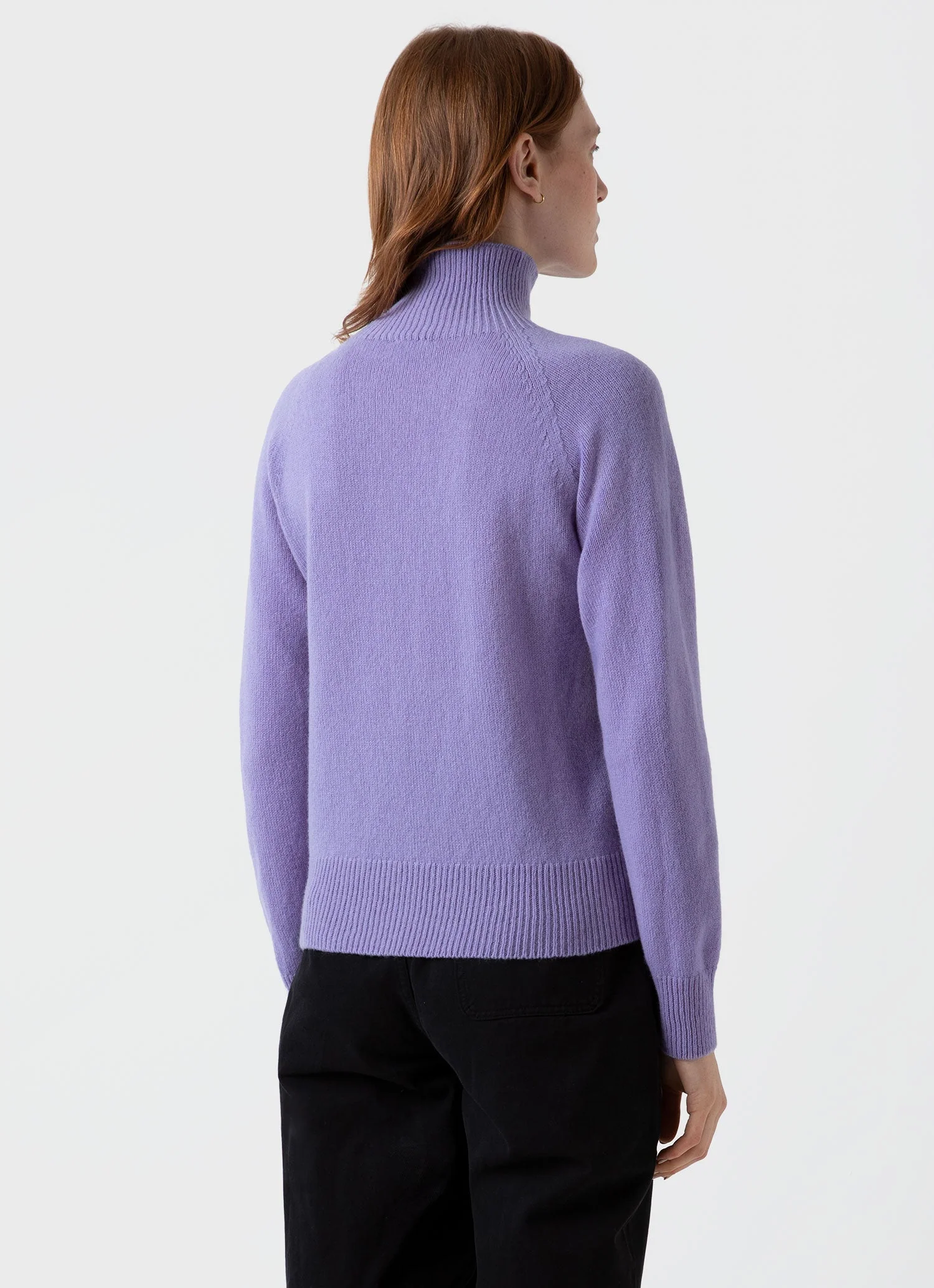 Women's Lambswool Funnel Neck Jumper in Heather - Image 4