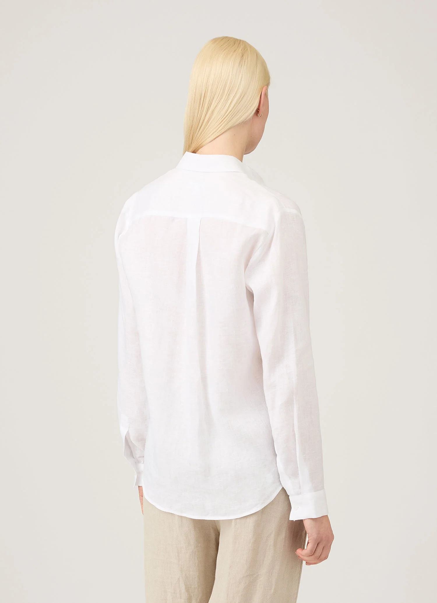 Women's Linen Shirt in White - Image 3
