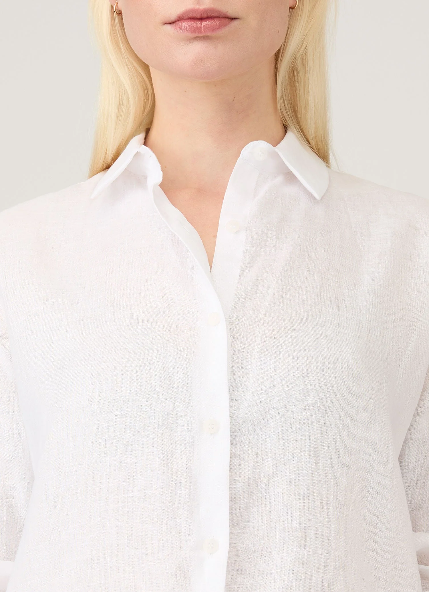 Women's Linen Shirt in White - Image 4