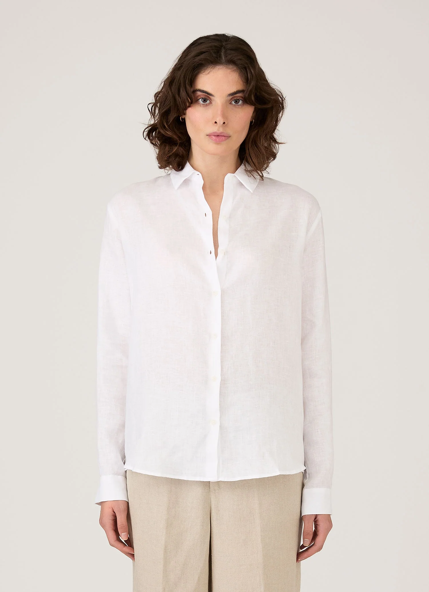 Women's Linen Shirt in White
