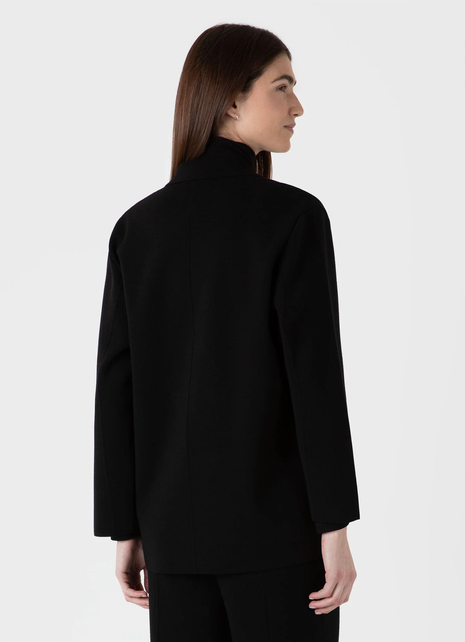 Women's Merino Milano Knit Blazer in Black - Image 3