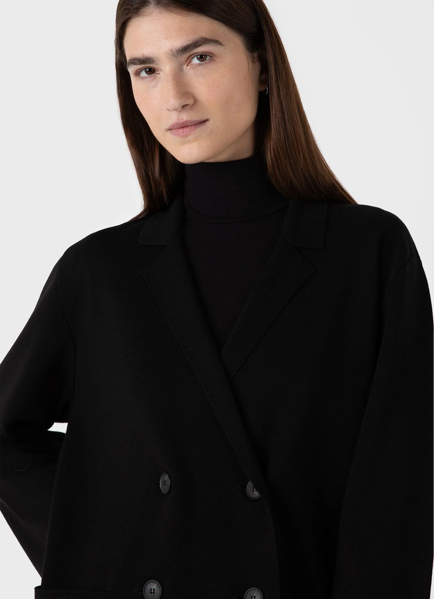 Women's Merino Milano Knit Blazer in Black - Image 4