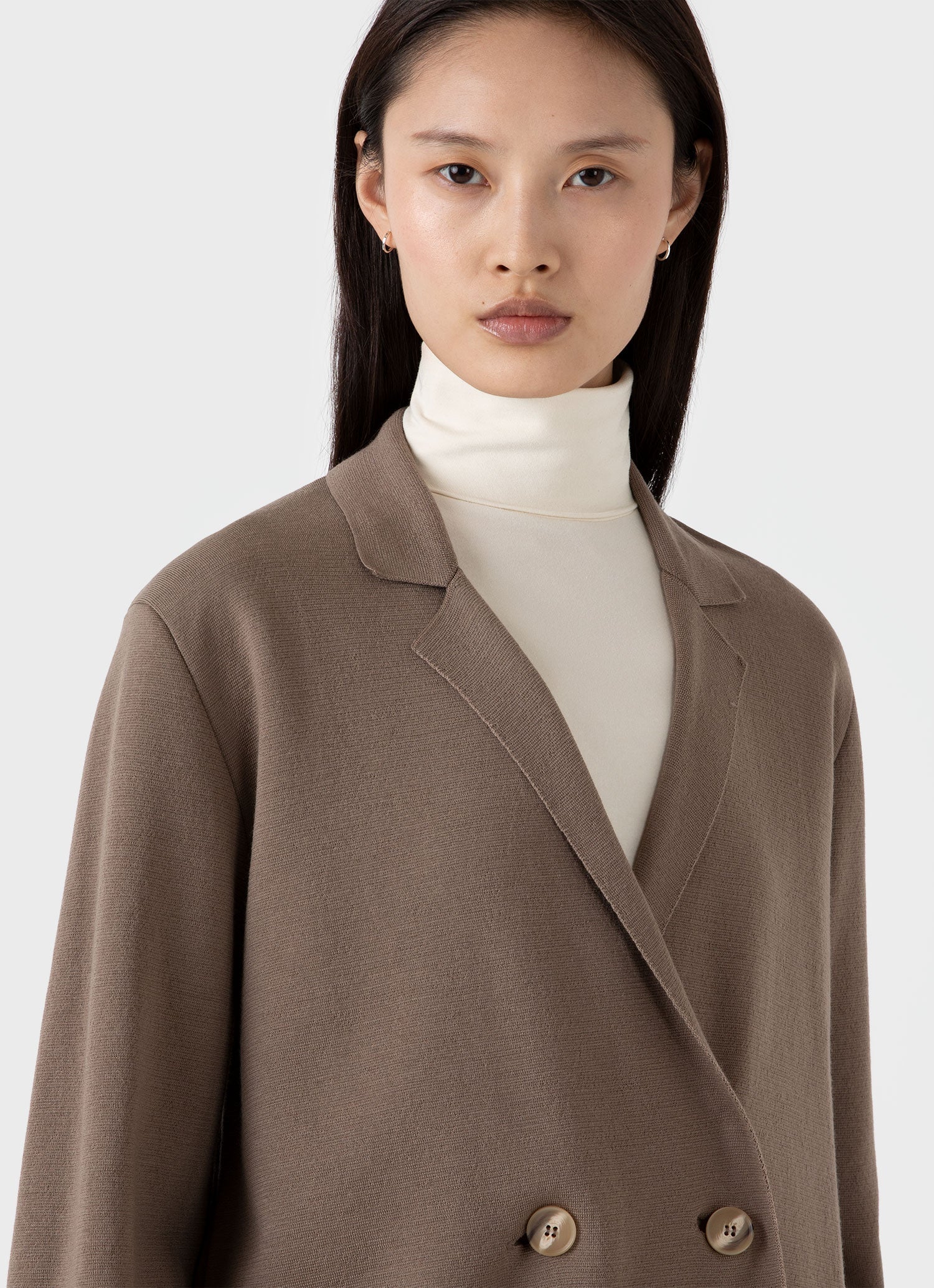 Women's Merino Milano Knit Blazer in Sandstone - Image 4
