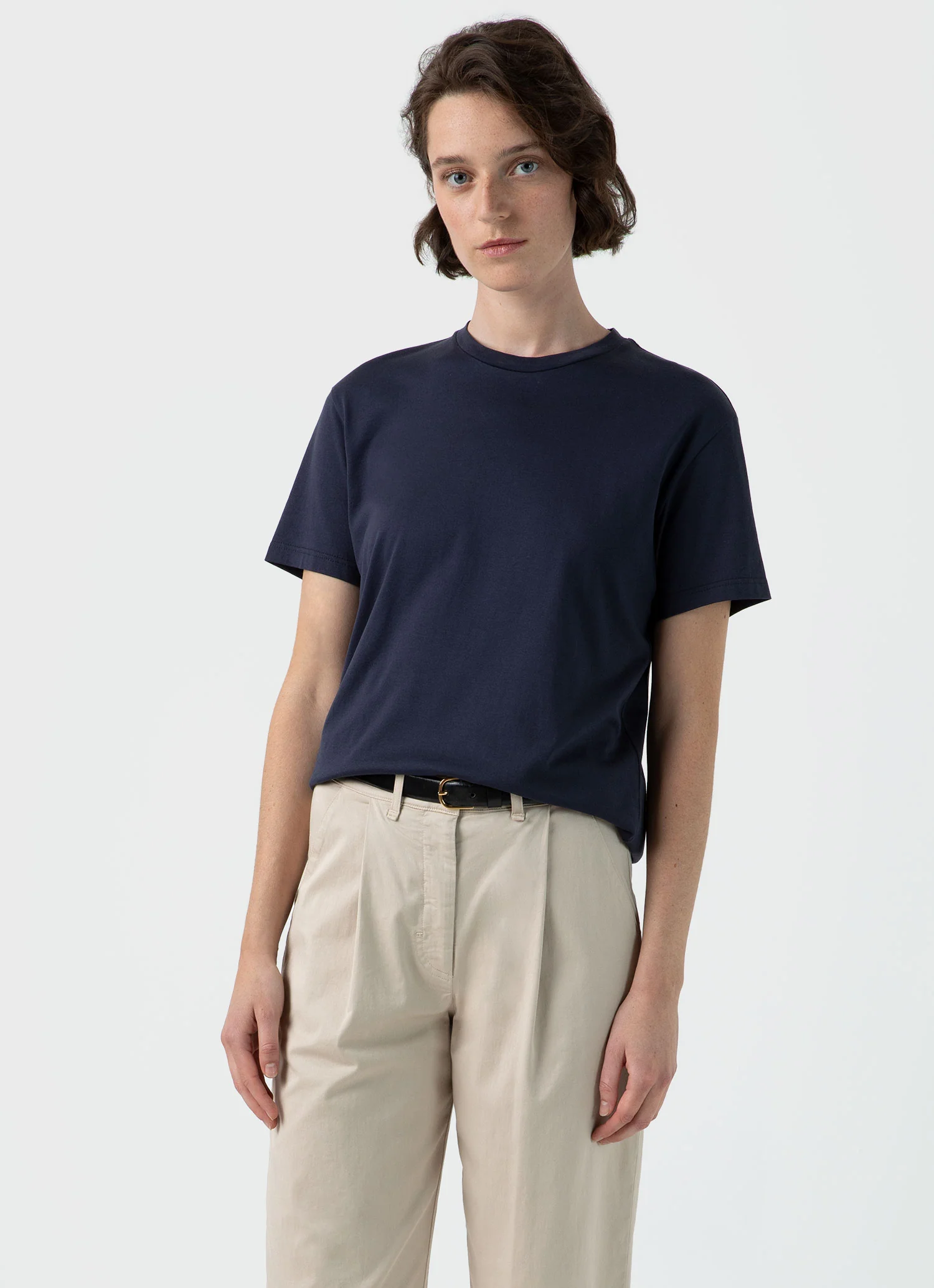 Women's Boy Fit T-shirt in Navy - Image 2