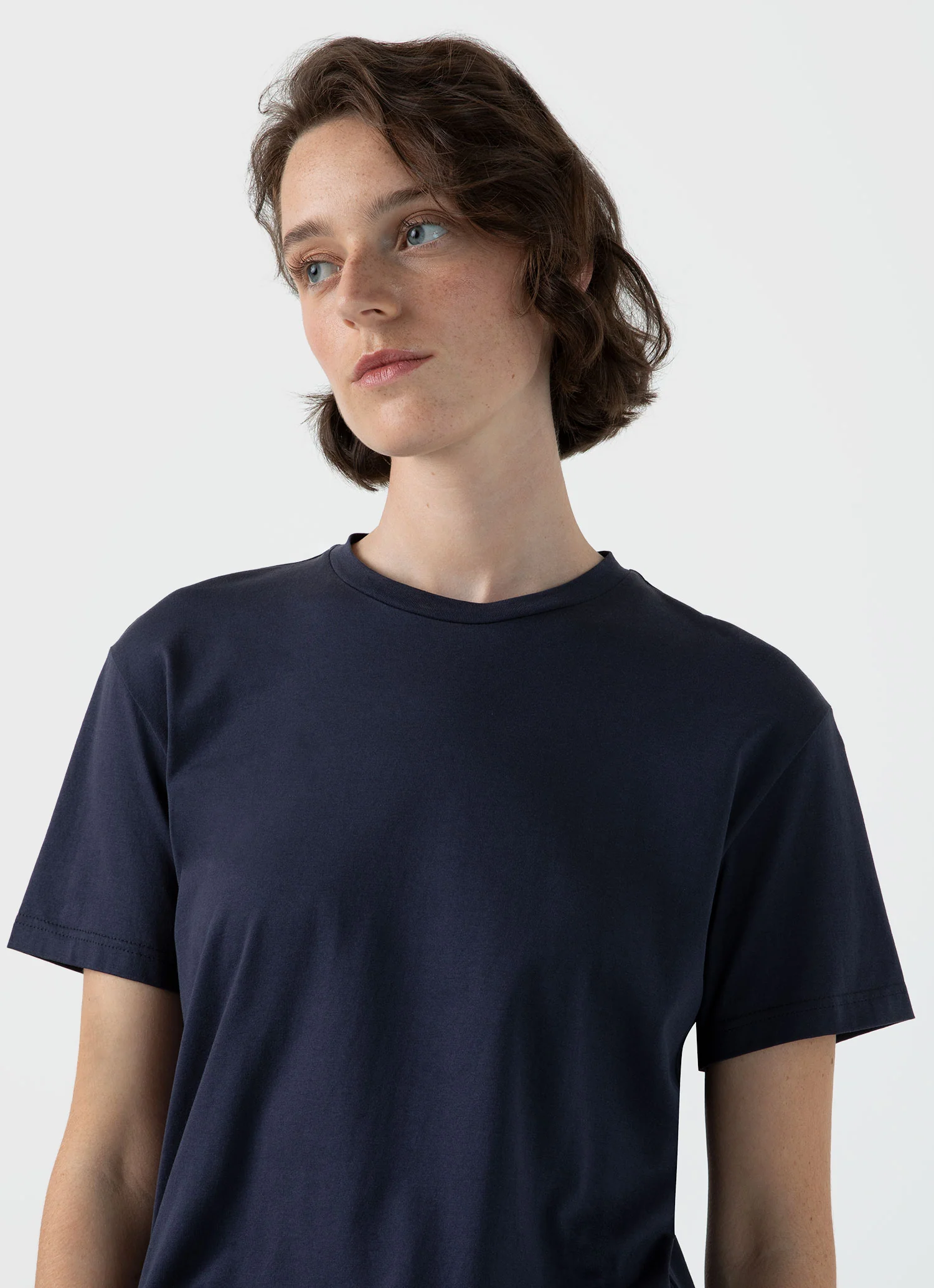 Women's Boy Fit T-shirt in Navy - Image 3