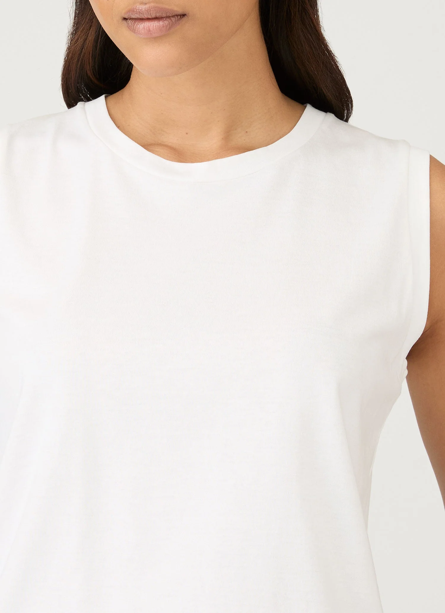 Women's Boy Fit Tank in White - Image 4