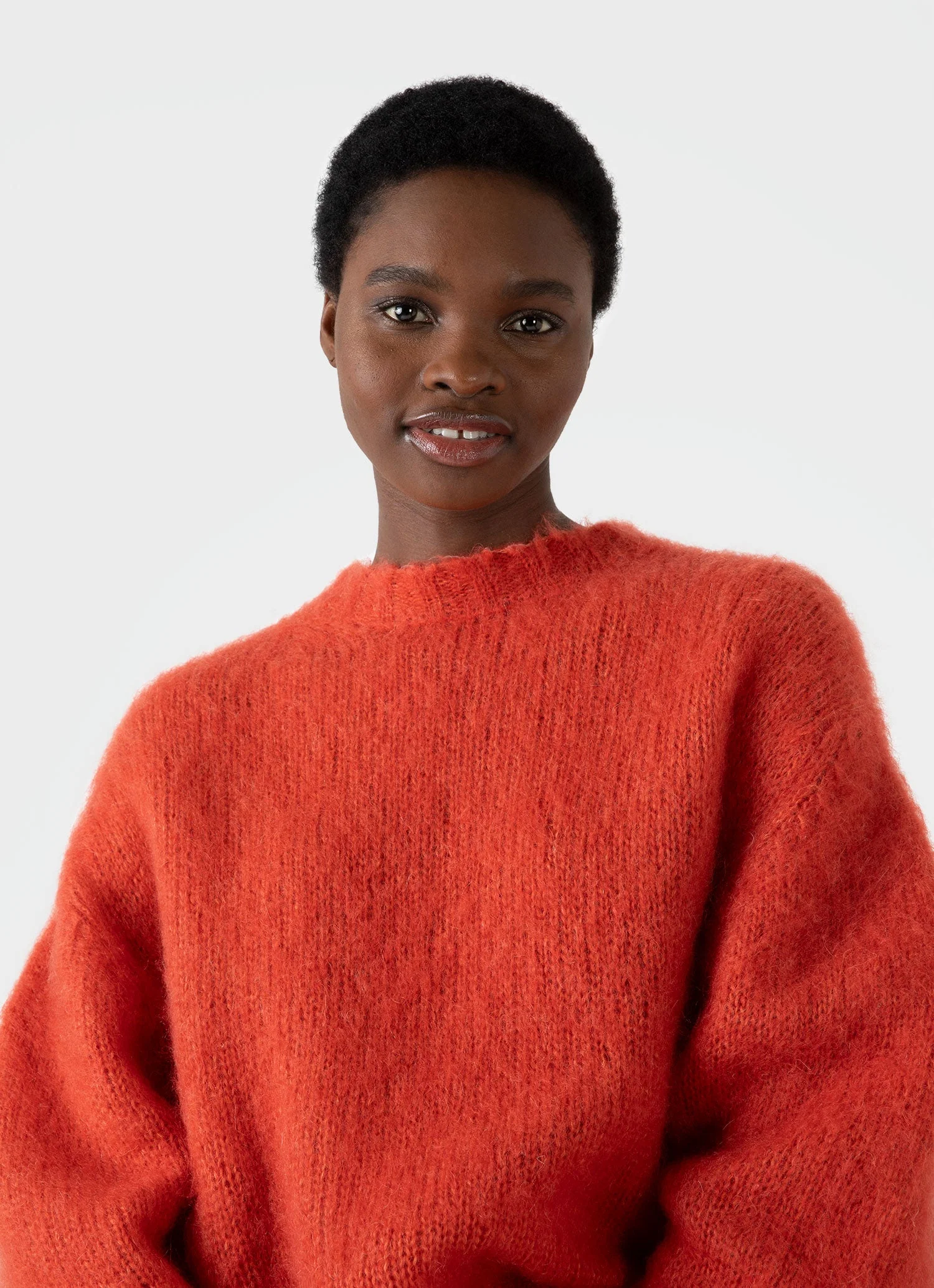 Women's Mohair Crew Neck Jumper in Magma - Image 2