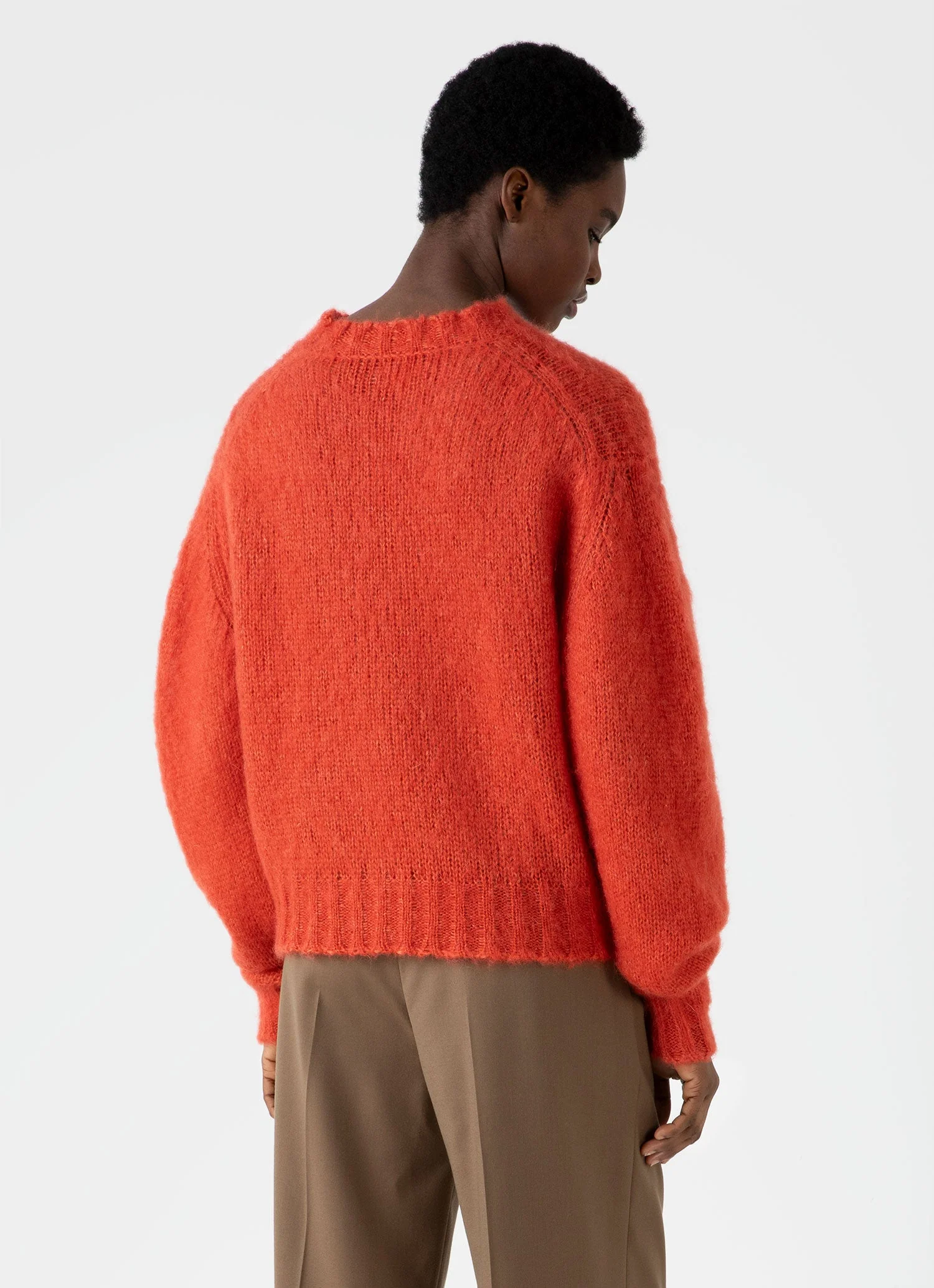 Women's Mohair Crew Neck Jumper in Magma - Image 4