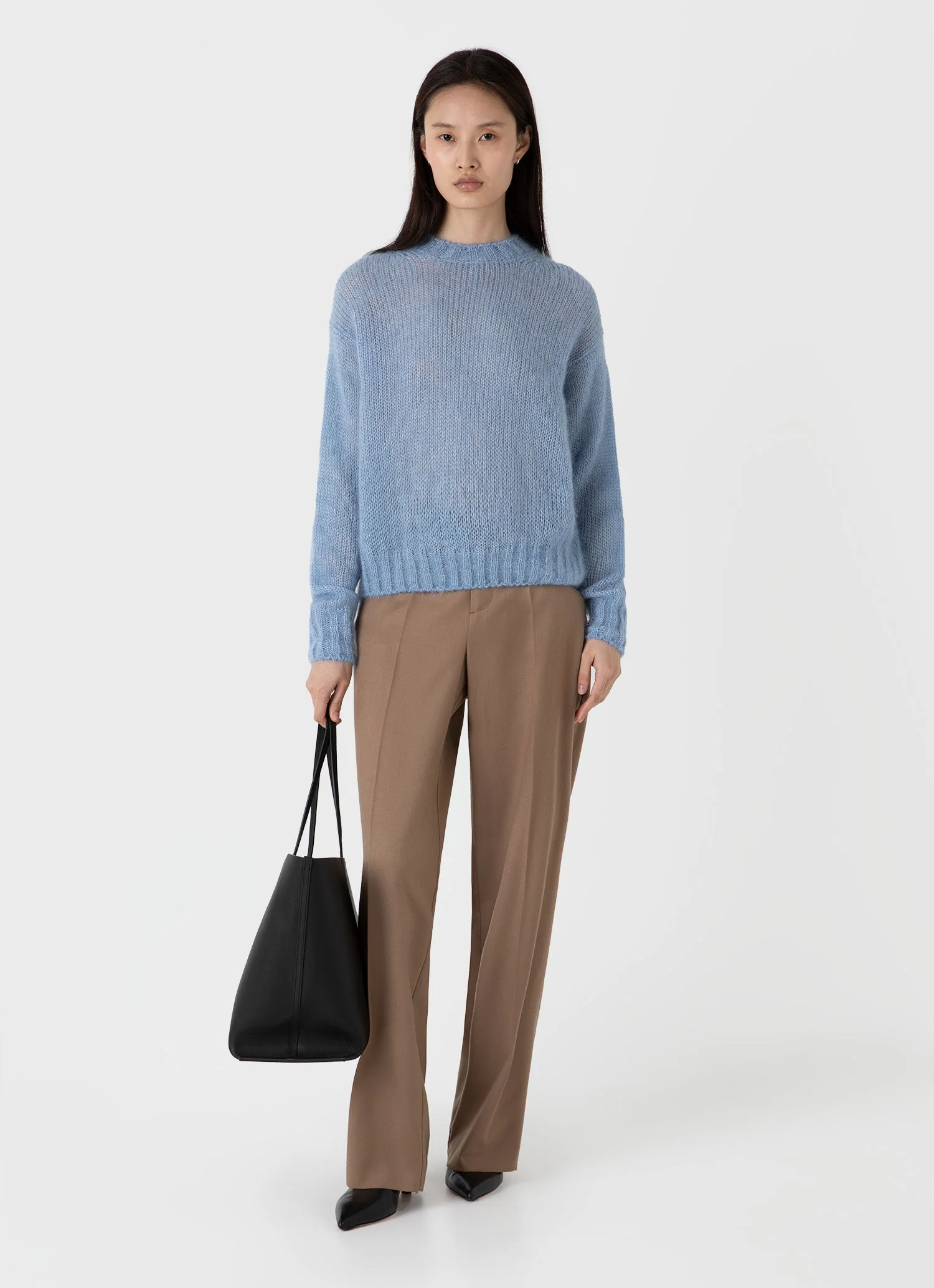 Women's Mohair Silk Jumper in Cornflower - Image 2