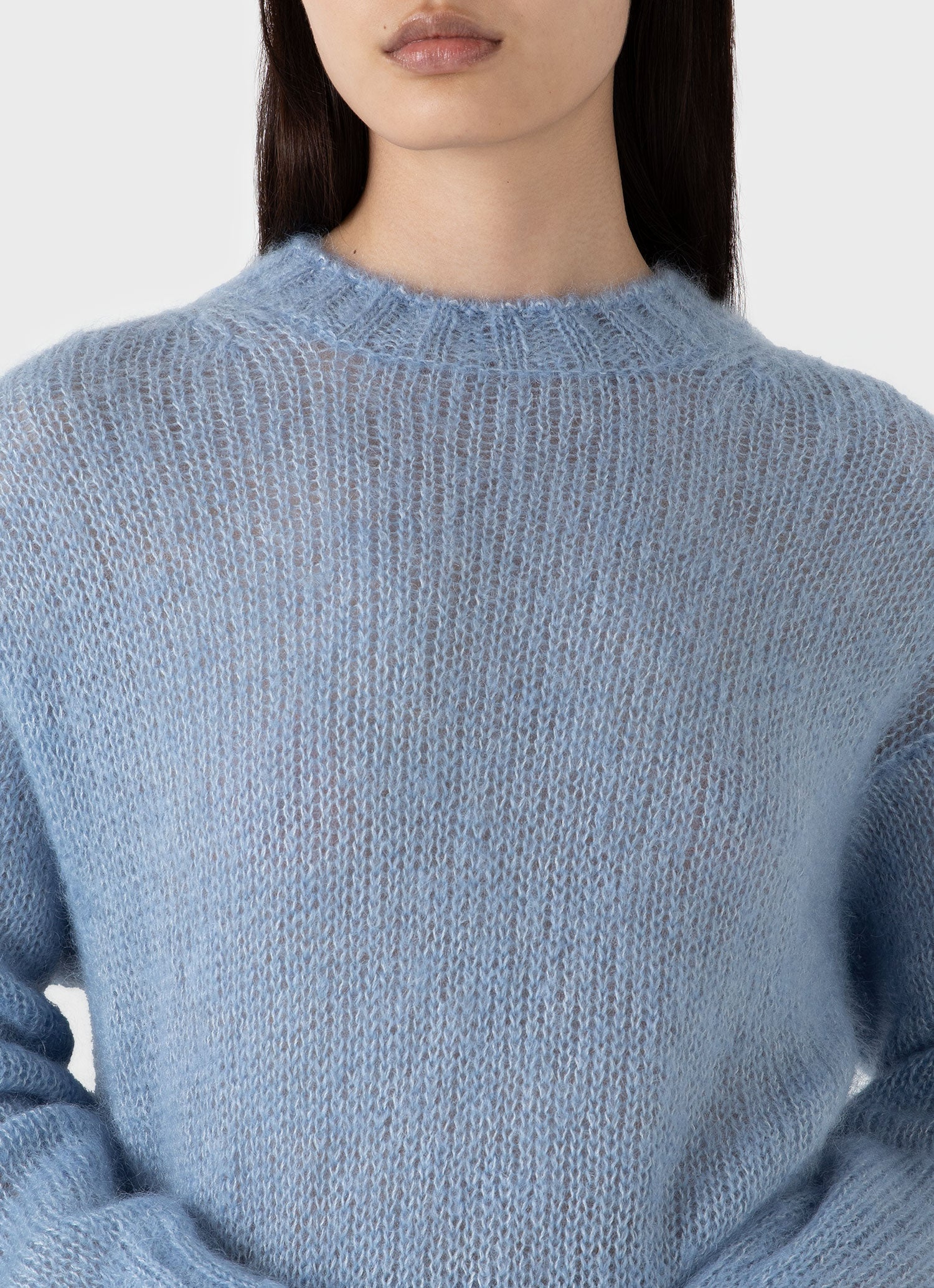 Women's Mohair Silk Jumper in Cornflower - Image 4
