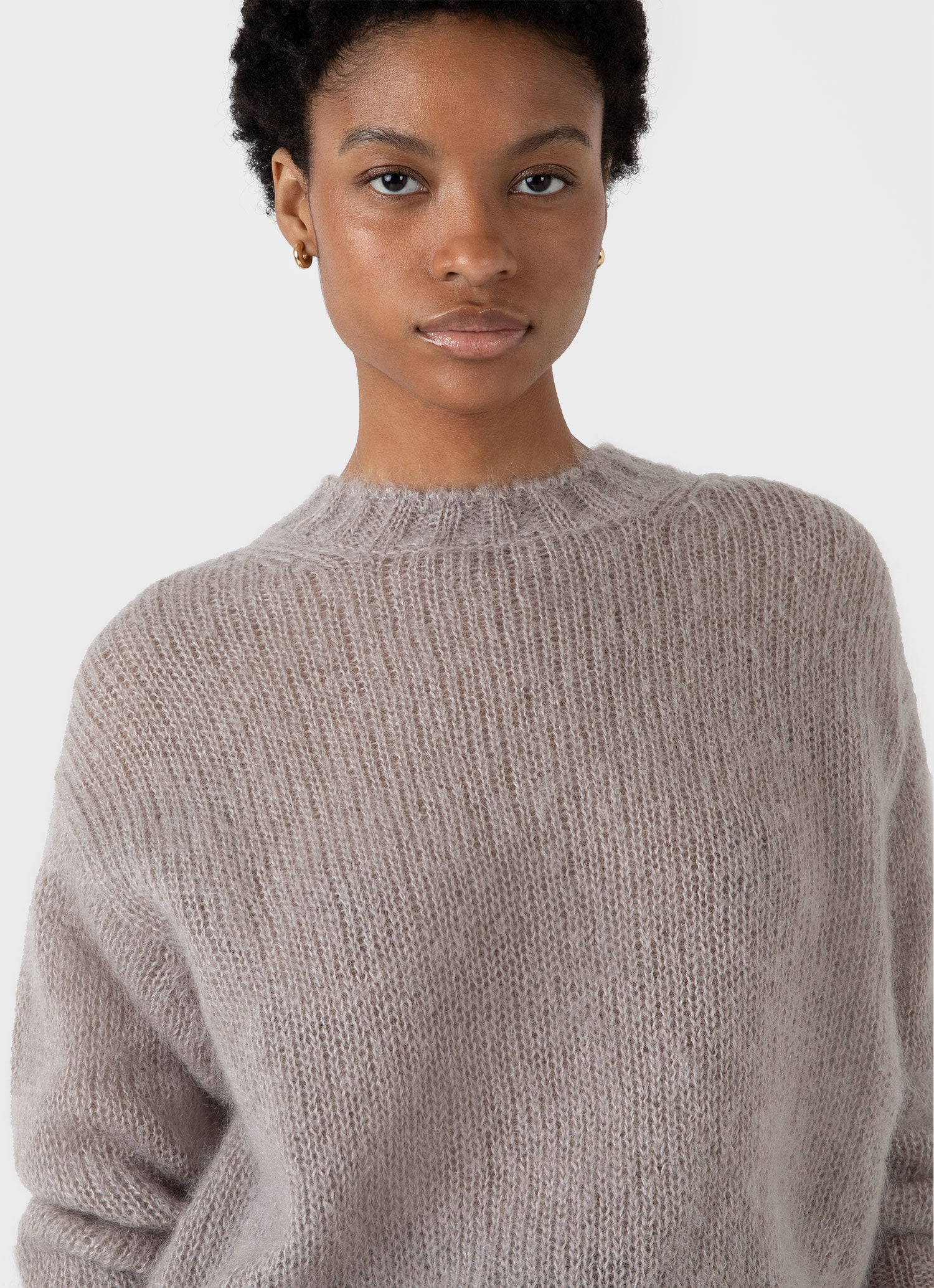 Women's Mohair Silk Jumper in Sandstone - Image 4