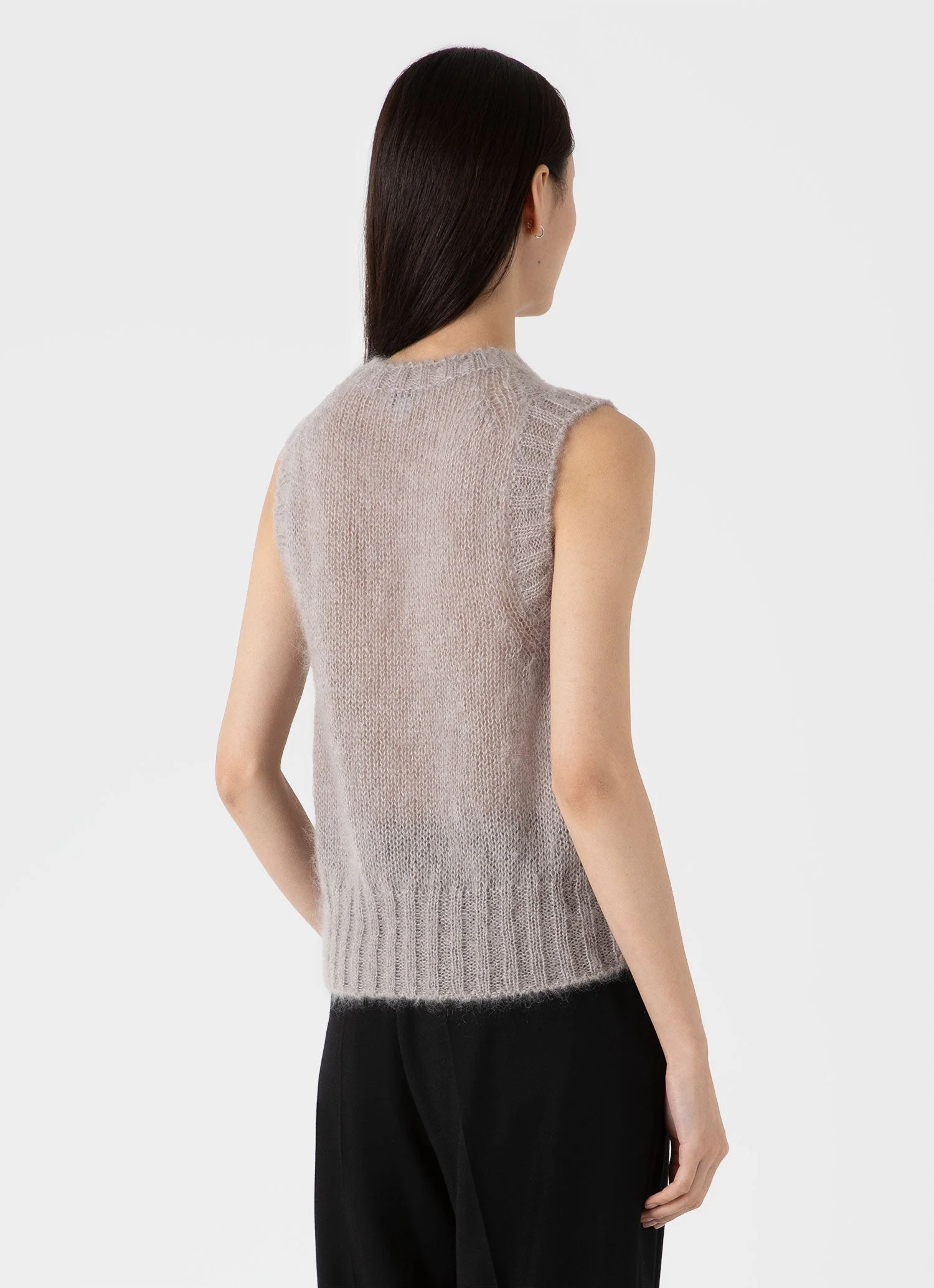 Women's Mohair Silk Vest in Sandstone - Image 3