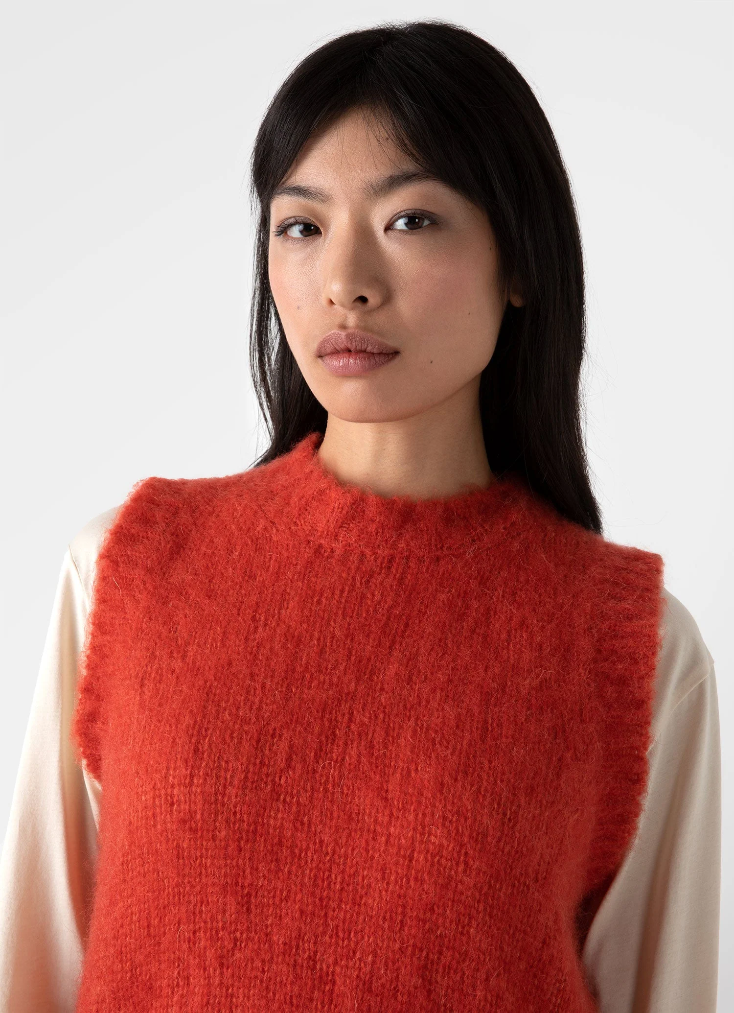 Women's Mohair Vest in Magma - Image 2