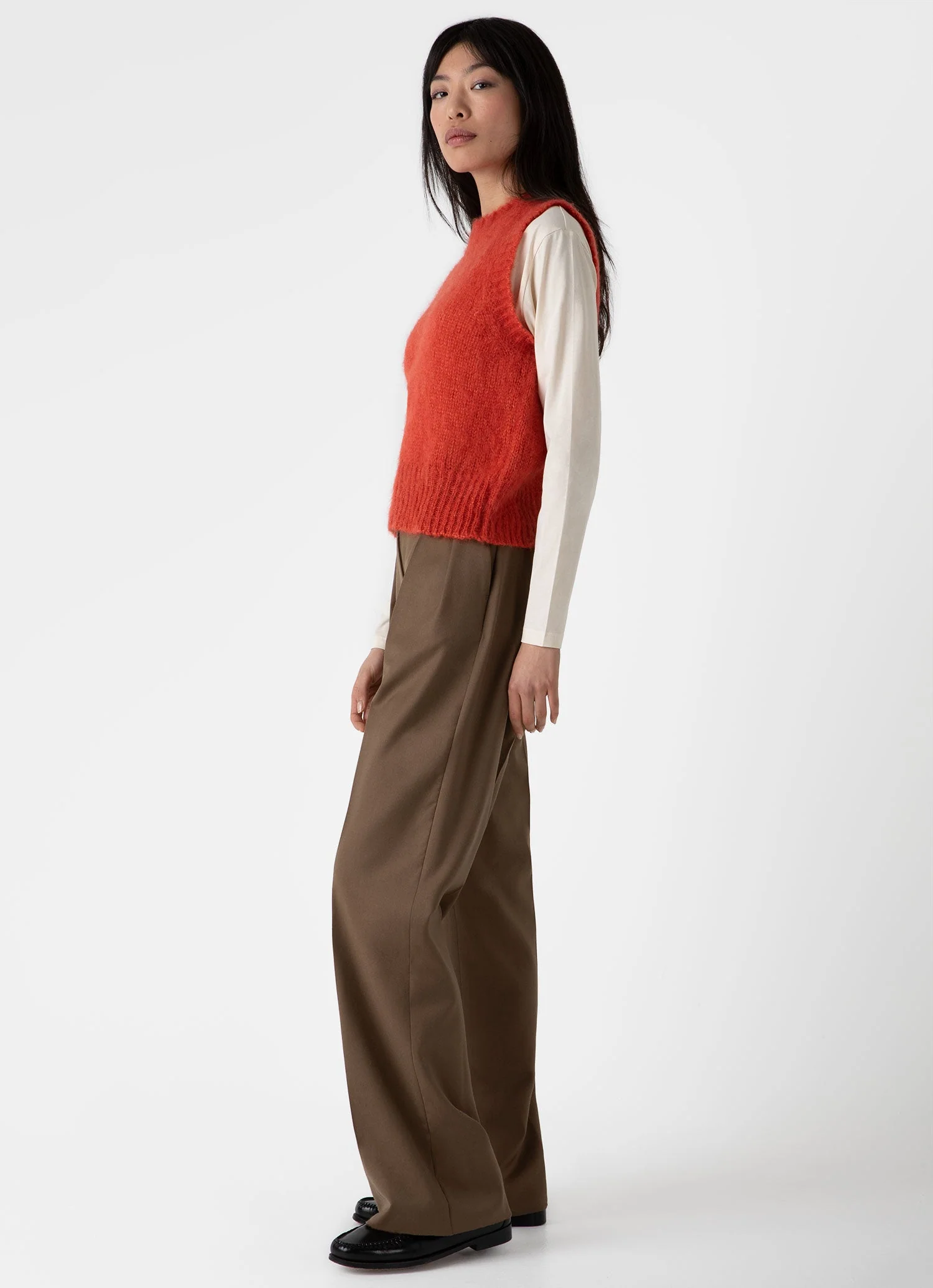 Women's Mohair Vest in Magma - Image 3
